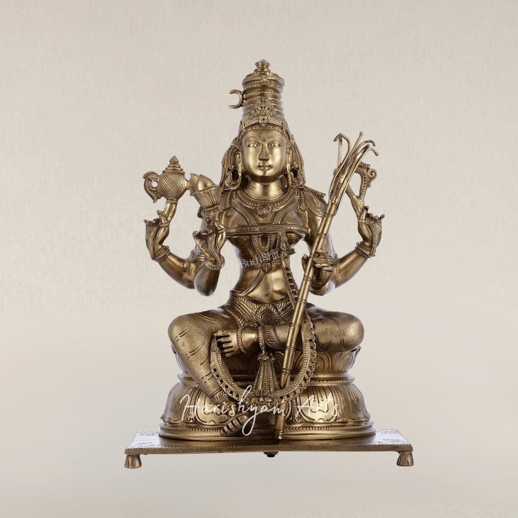 16" Rajrajeshwari Lalitha Devi Panchaloha Pure Bronze Divine Vigraham