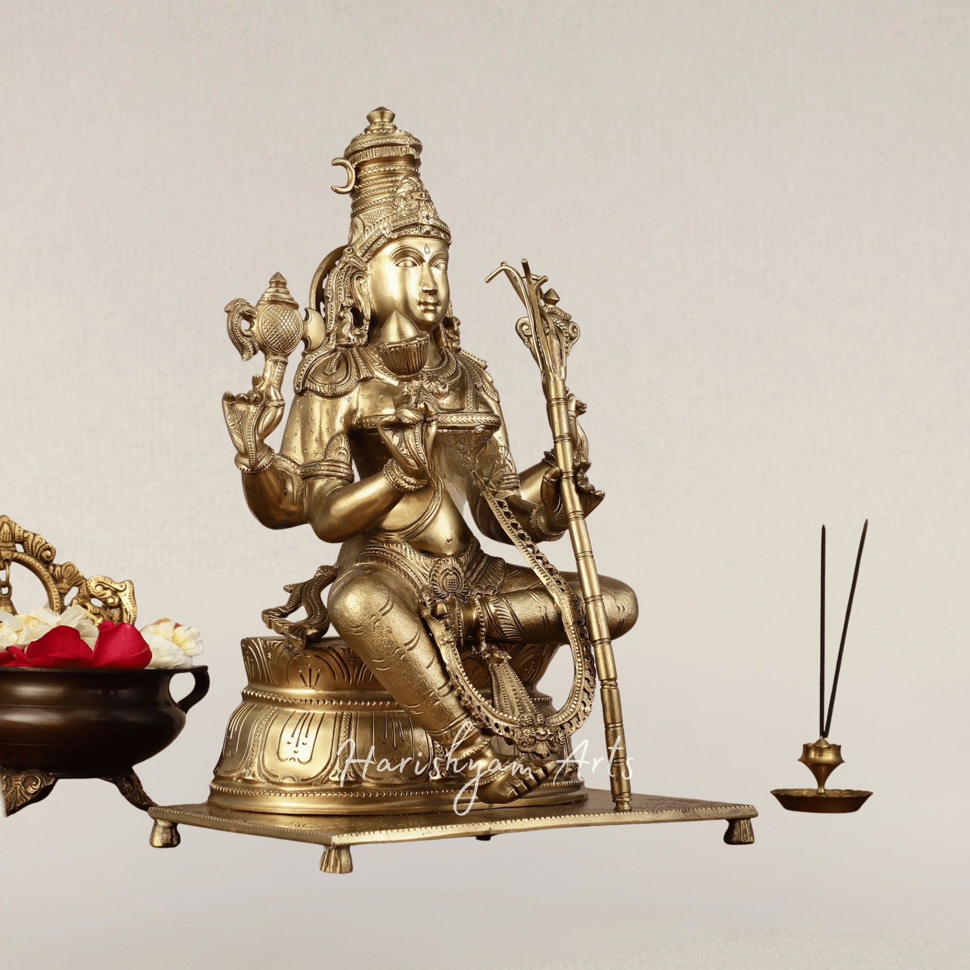 16" Rajrajeshwari Lalitha Devi Panchaloha Pure Bronze Divine Vigraham