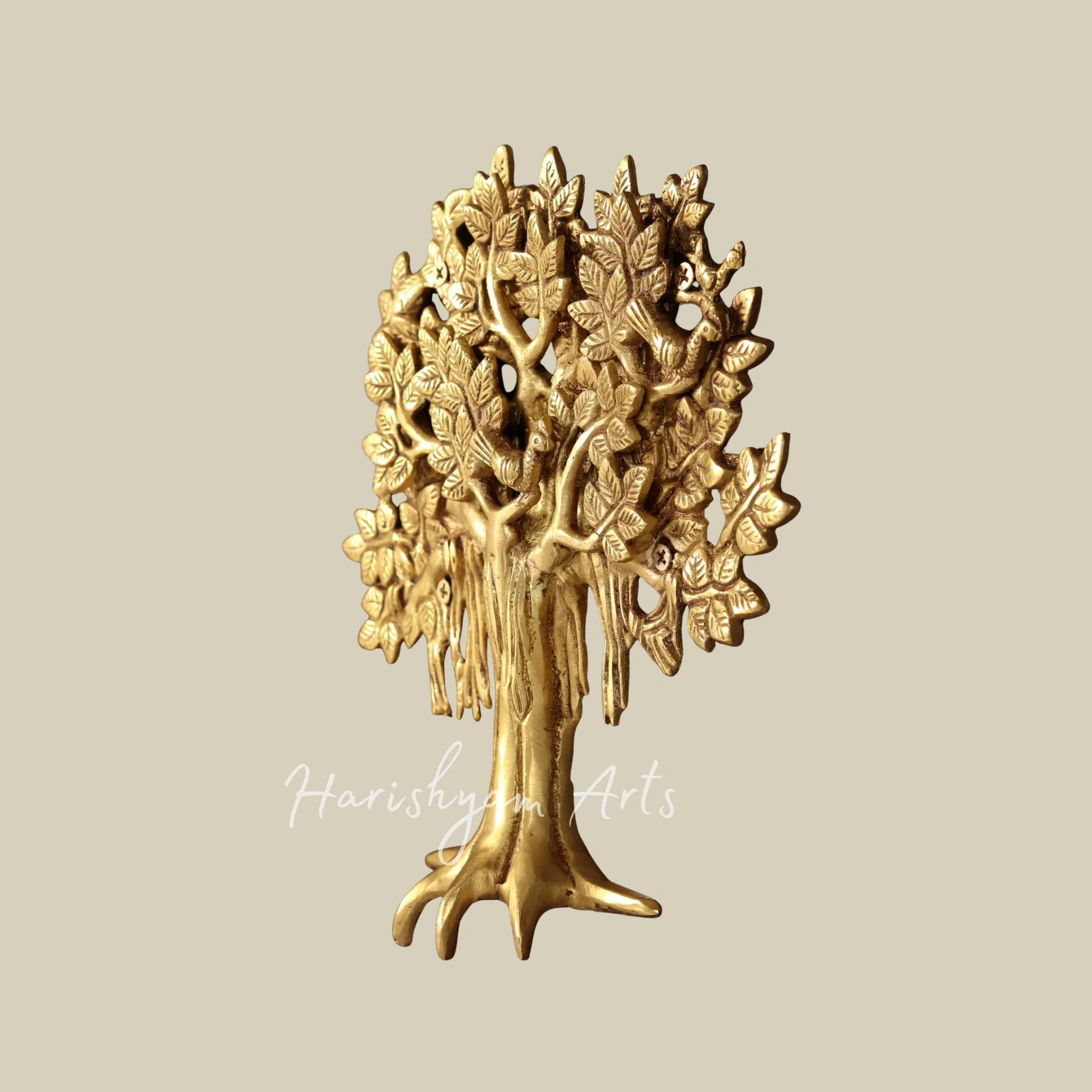 16" Sacred Kalpavriksha Tree Wall Decor in Wooden Frame for Home and Office