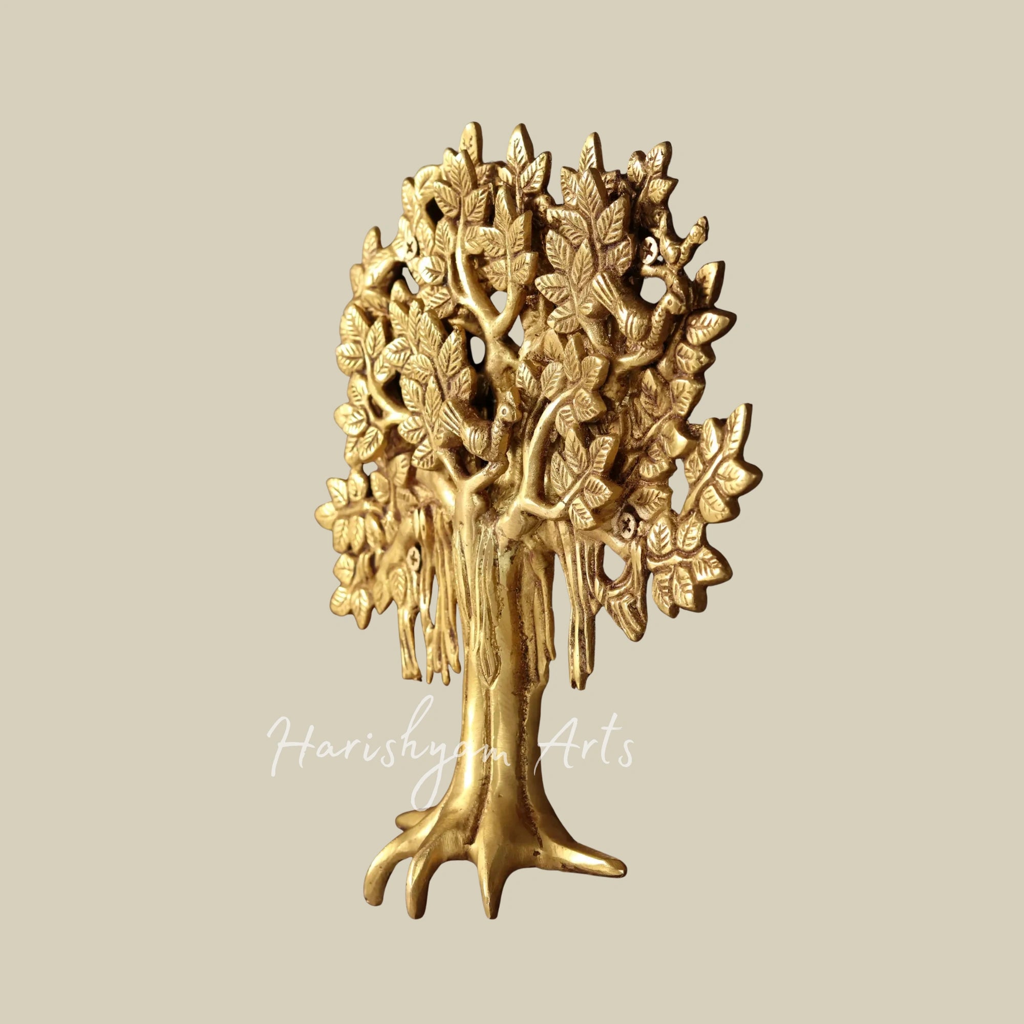 16" Sacred Kalpavriksha Tree Wall Decor in Wooden Frame for Home and Office