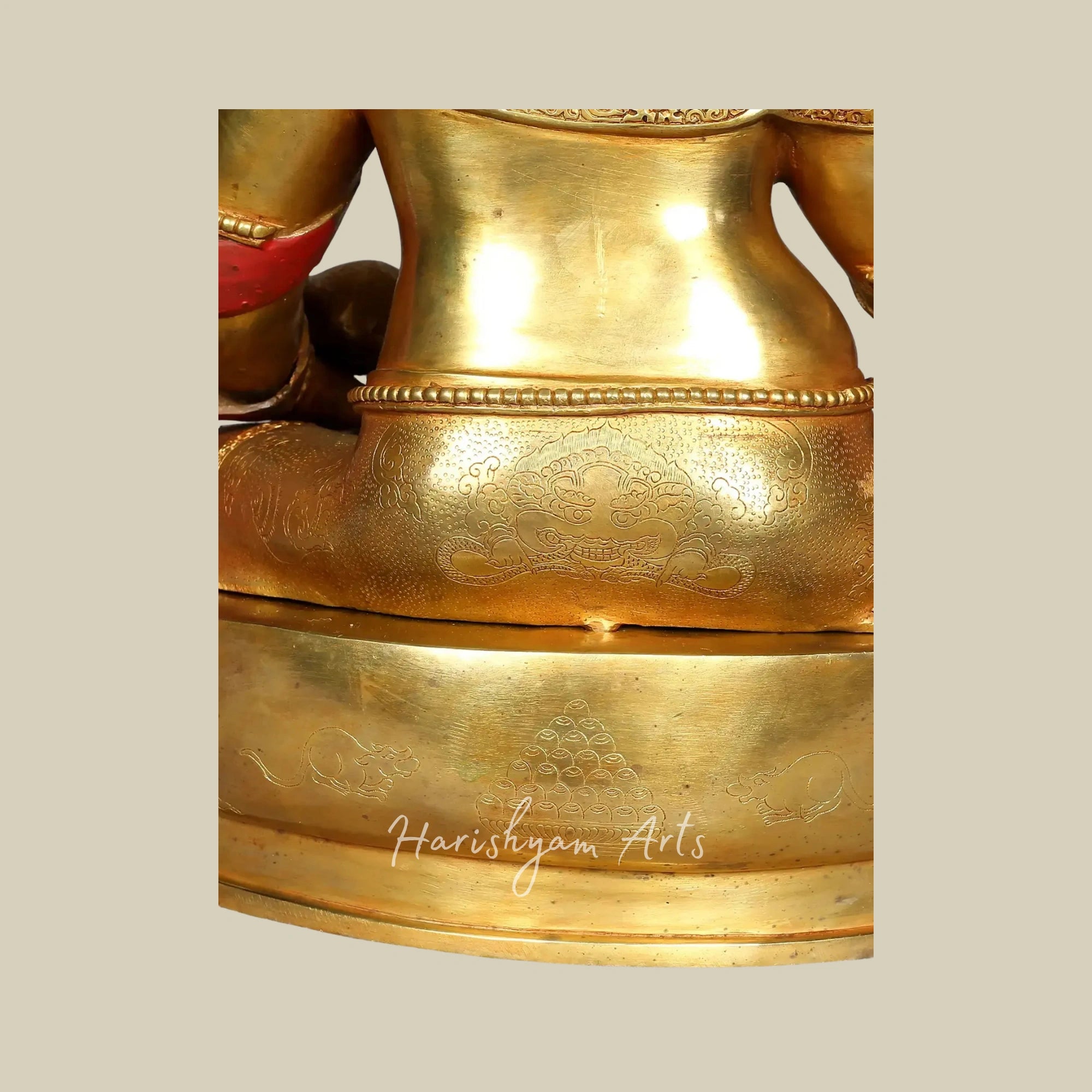 16" Seated Kubera Wealth Deity on Pedestal Handmade in Nepal