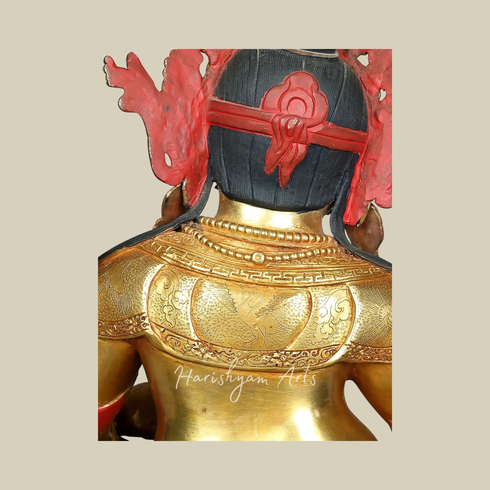 16" Seated Kubera Wealth Deity on Pedestal Handmade in Nepal