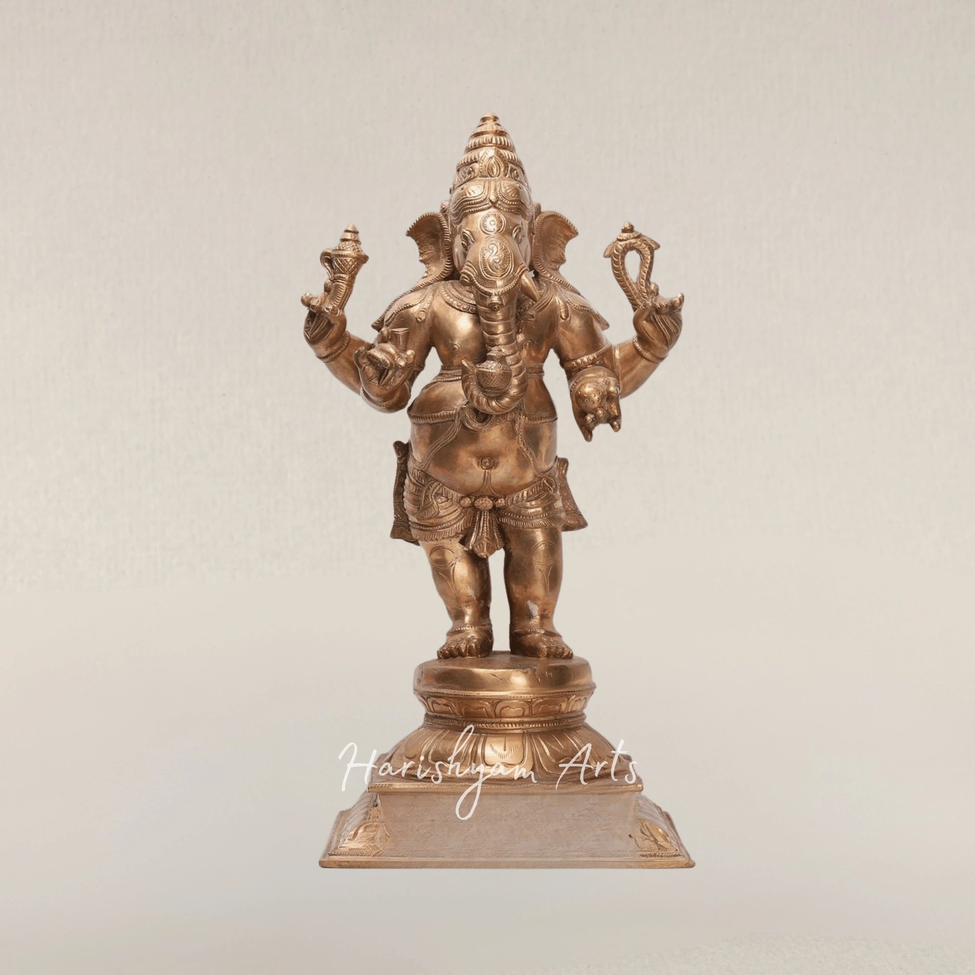 16" Standing Lord Vinayagar Handcrafted Bronze Auspicious Statue