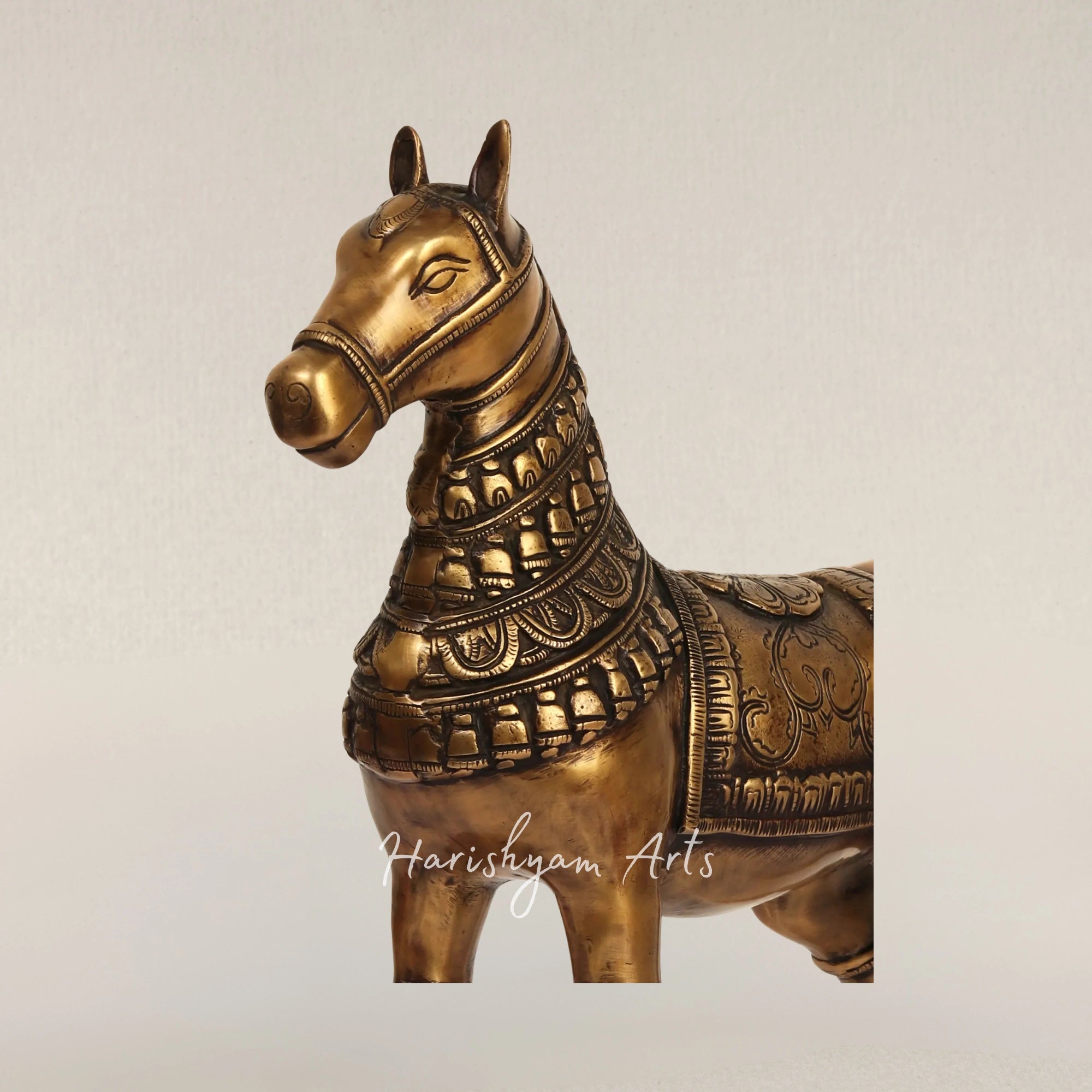 16" Timeless Decorative Brass Horse Figurine for Home and Office Decor