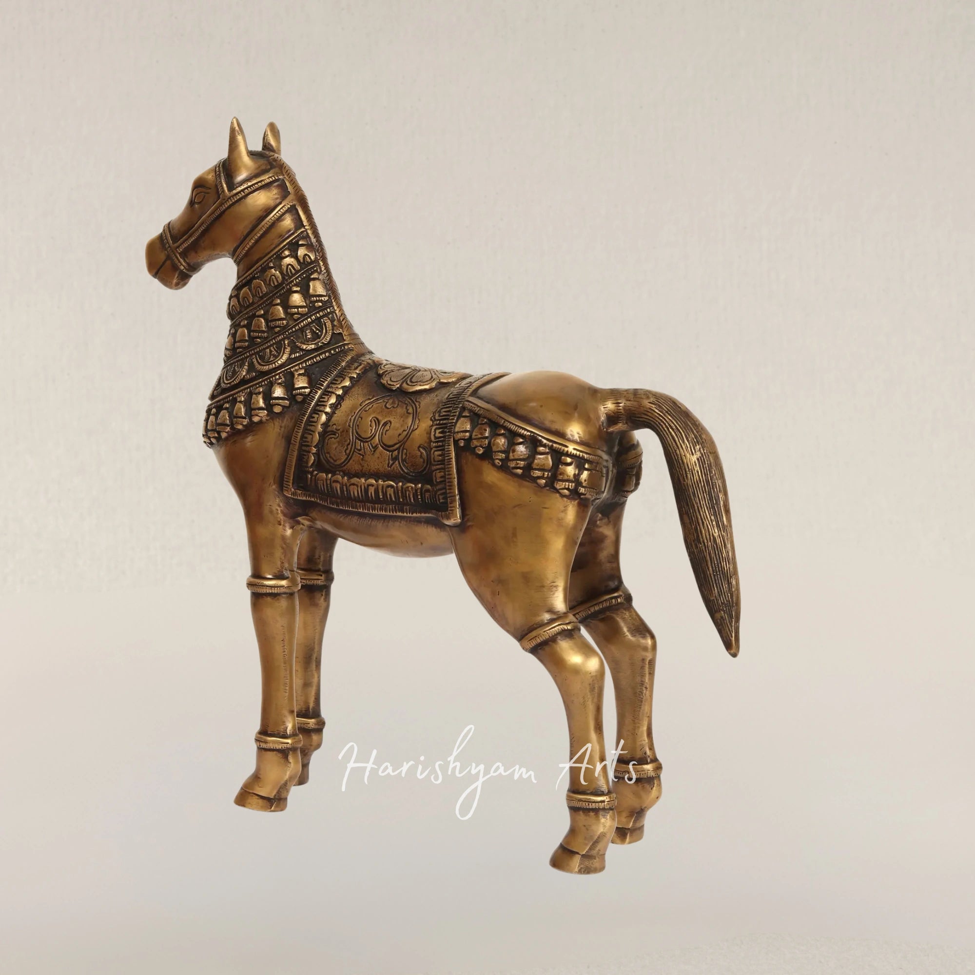 16" Timeless Decorative Brass Horse Figurine for Home and Office Decor