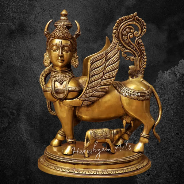 16” Brass Kamdhenu Sculpture