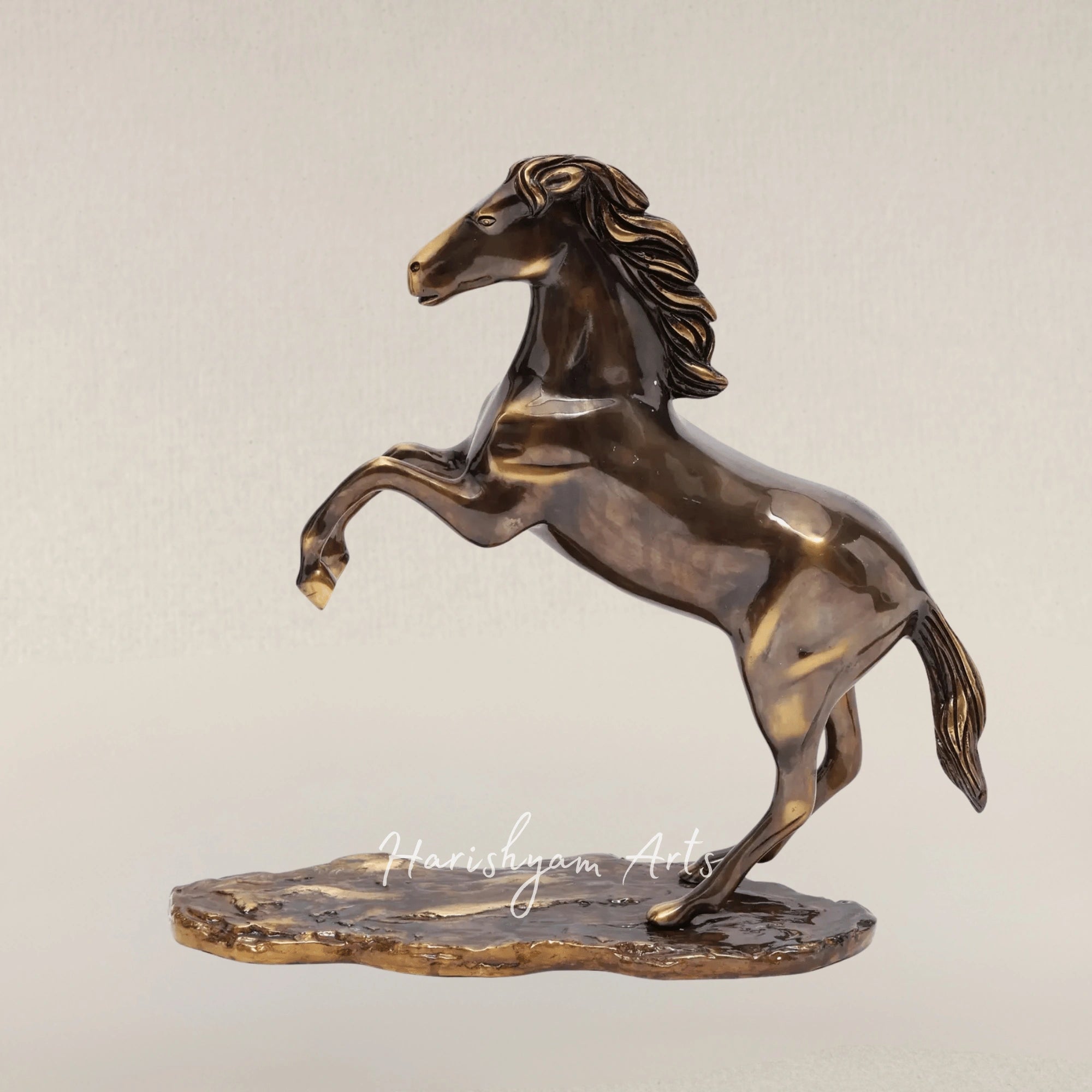 17" Brass Horse Decor Figurine for Timeless Interior Styling