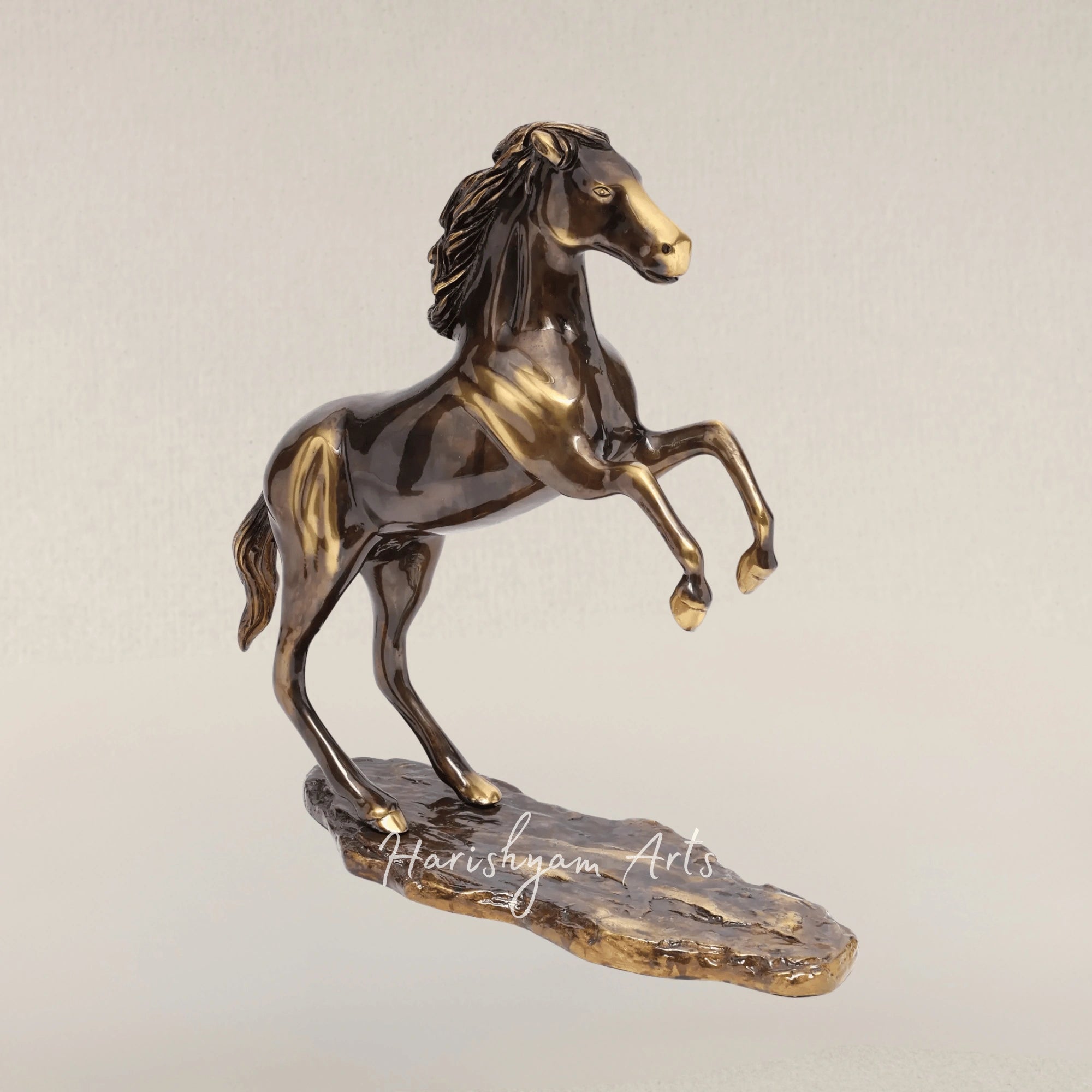 17" Brass Horse Decor Figurine for Timeless Interior Styling