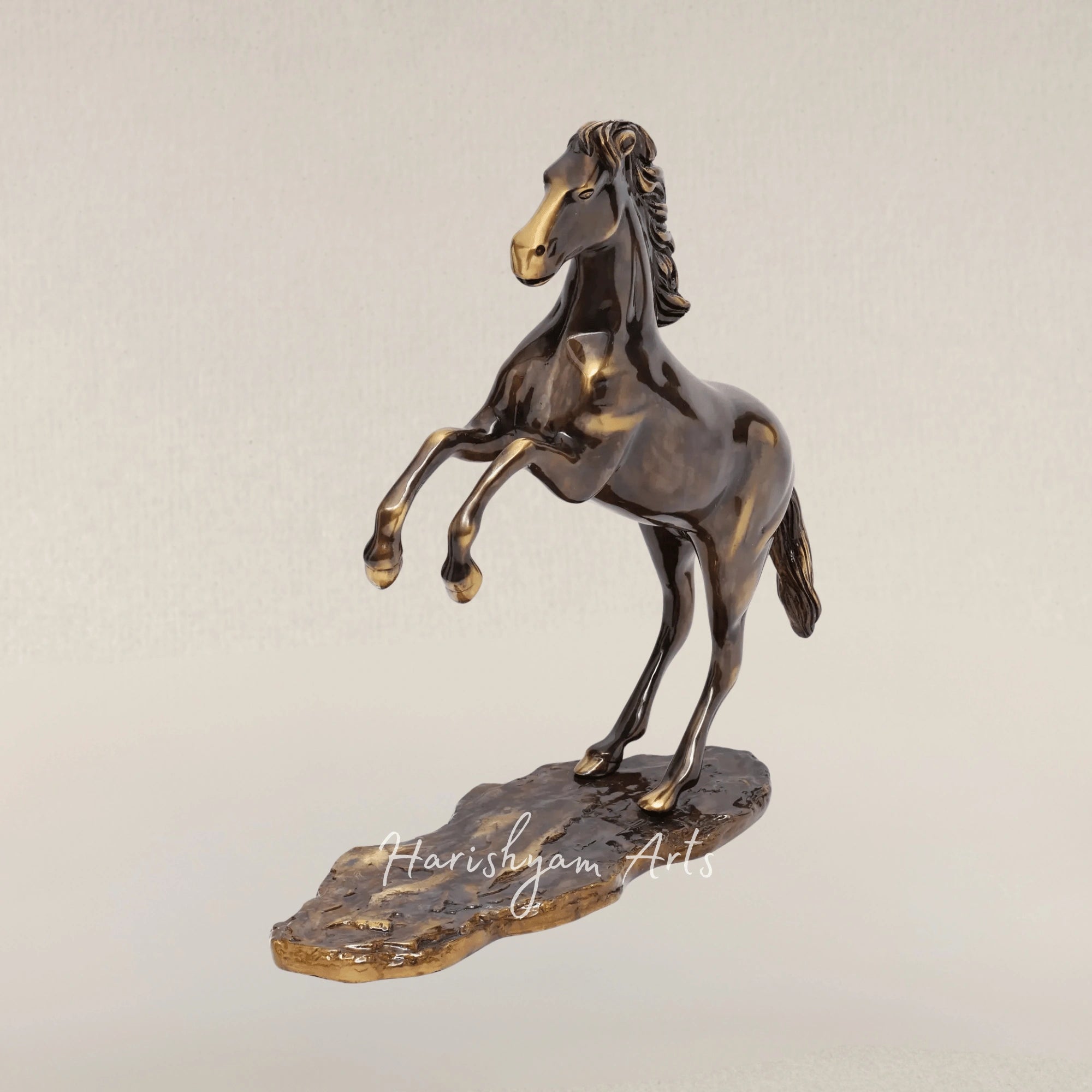 17" Brass Horse Decor Figurine for Timeless Interior Styling