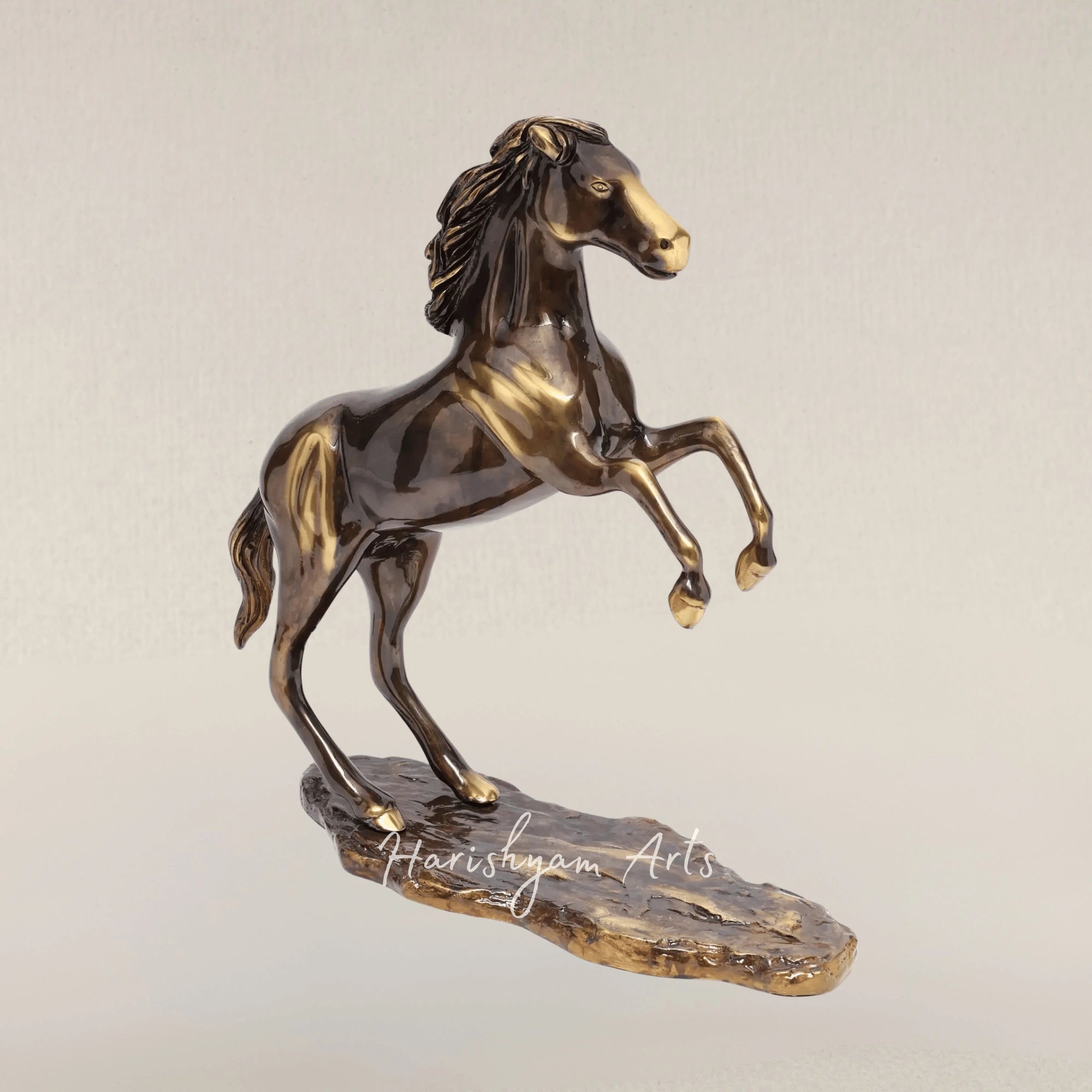 17" Brass Horse Decor Figurine for Timeless Interior Styling