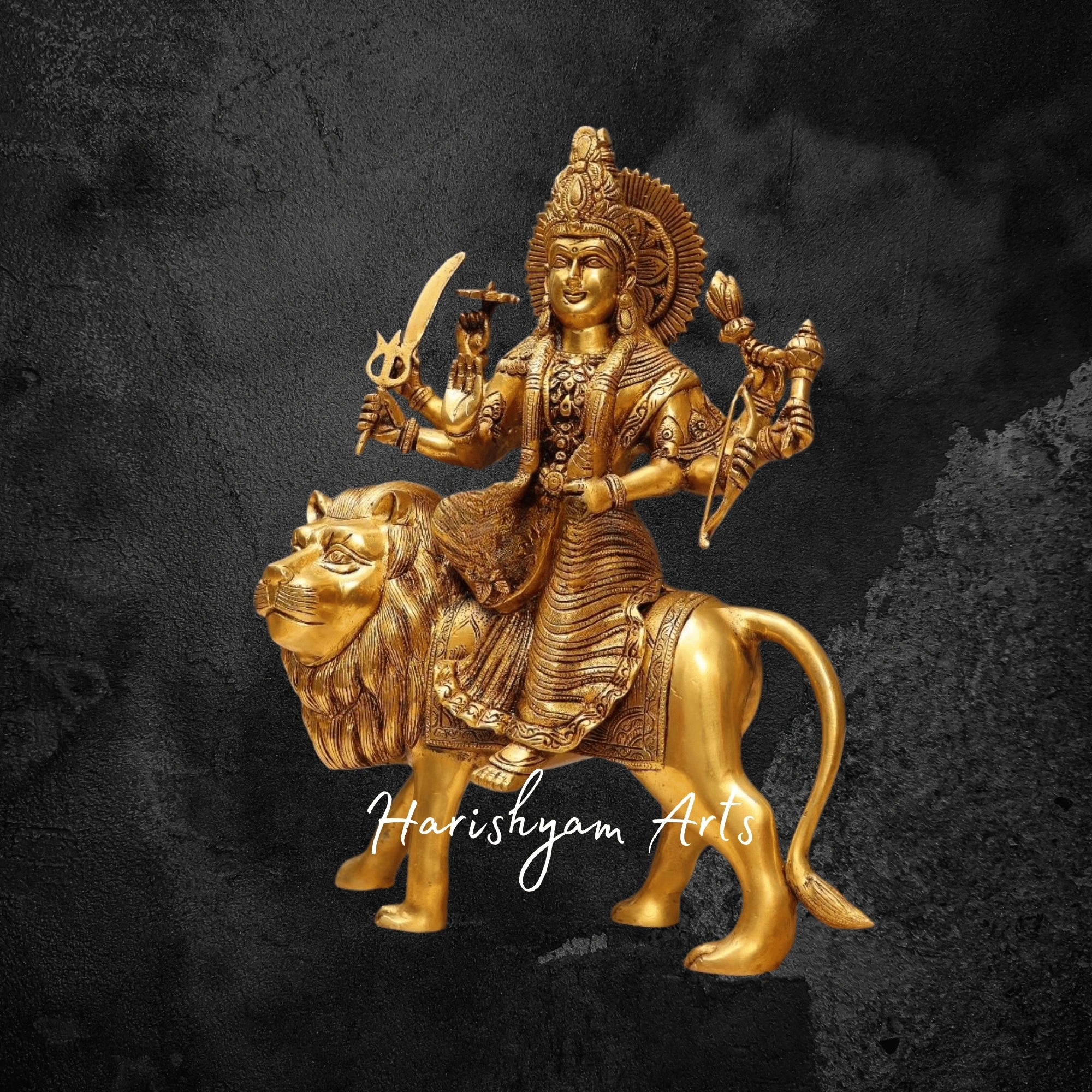 17" Elegant Brass Durga Idol for Home & Office Decor