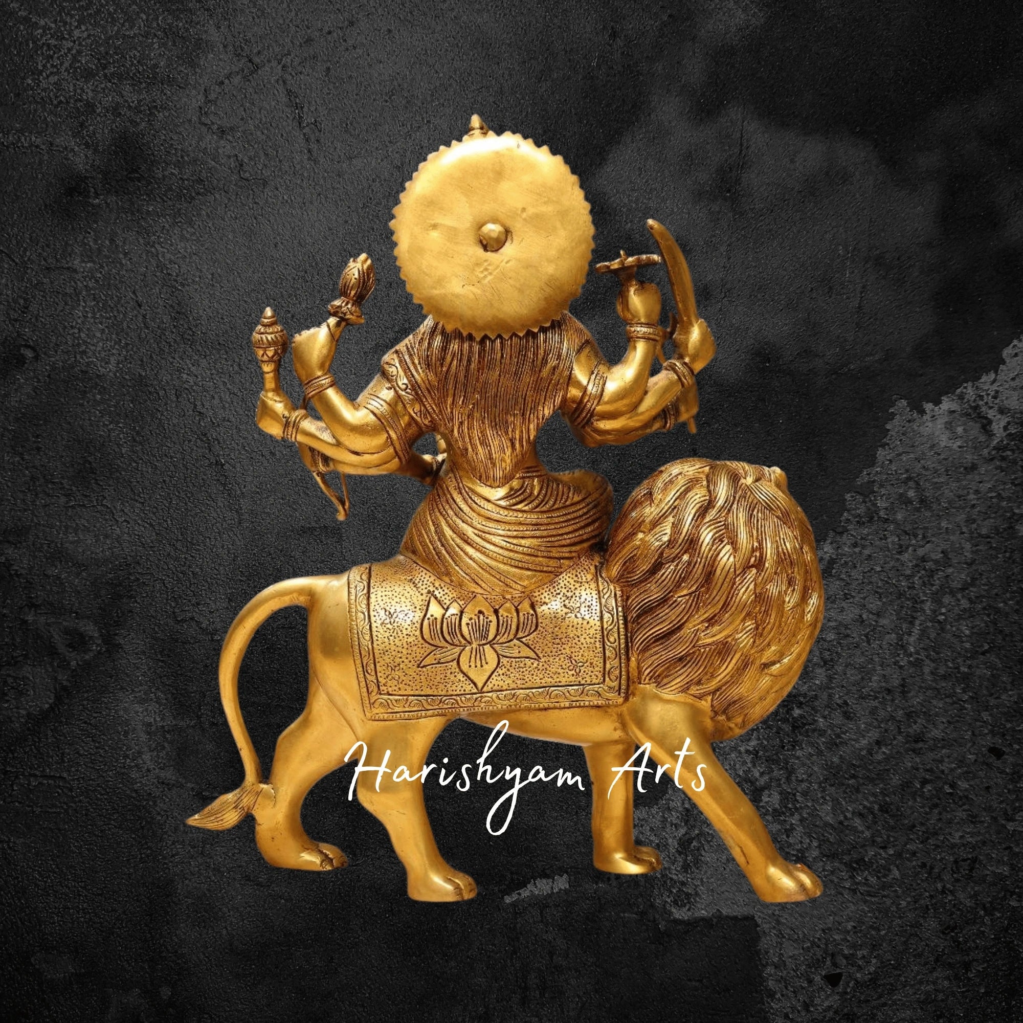 17" Elegant Brass Durga Idol for Home & Office Decor