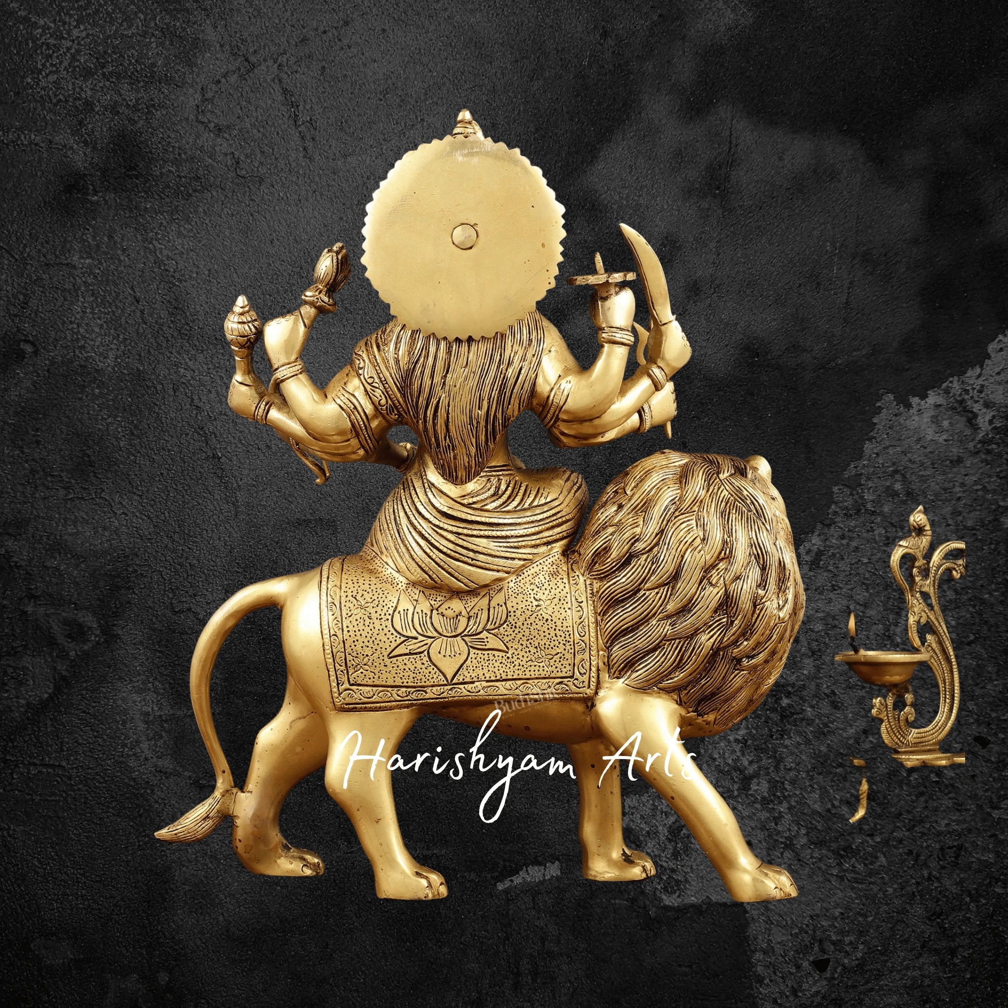 17" Exquisite Brass Handcrafted Durga Maa Sculpture