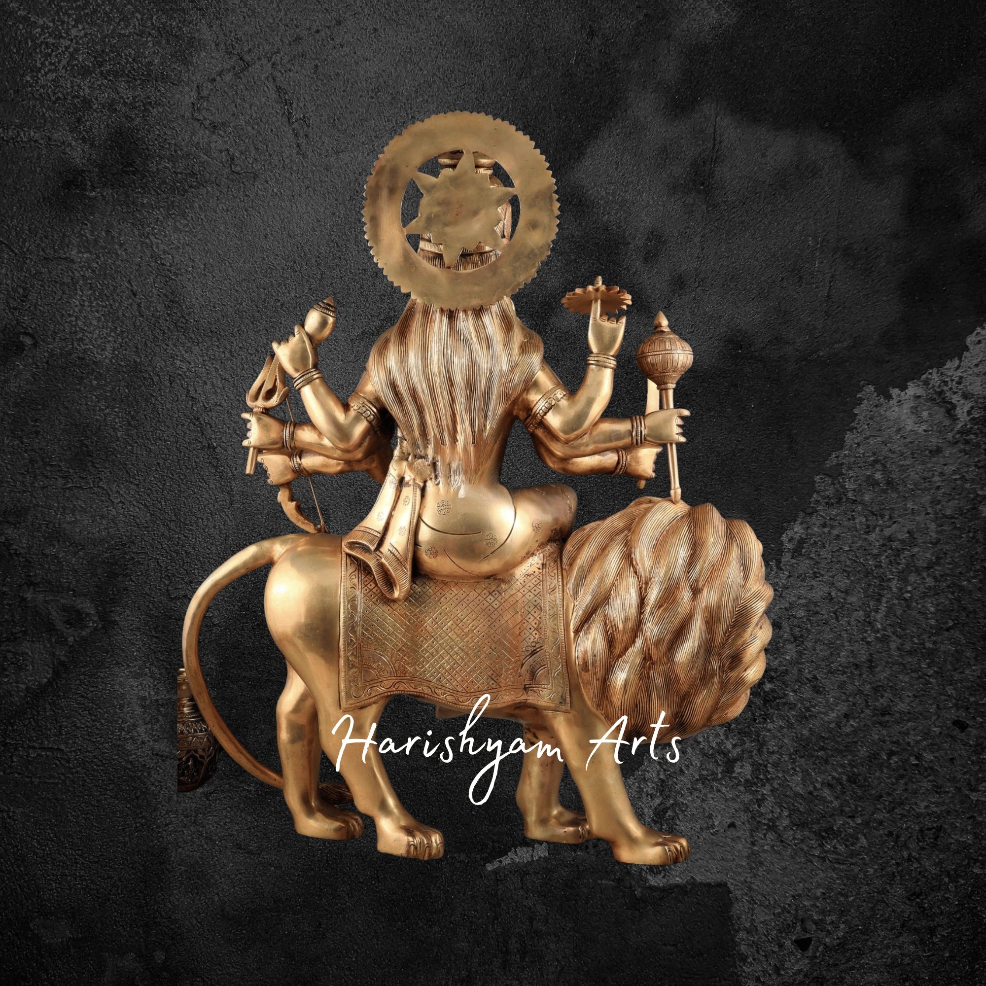 17" Exquisite Brass Handcrafted Durga Maa Sculpture