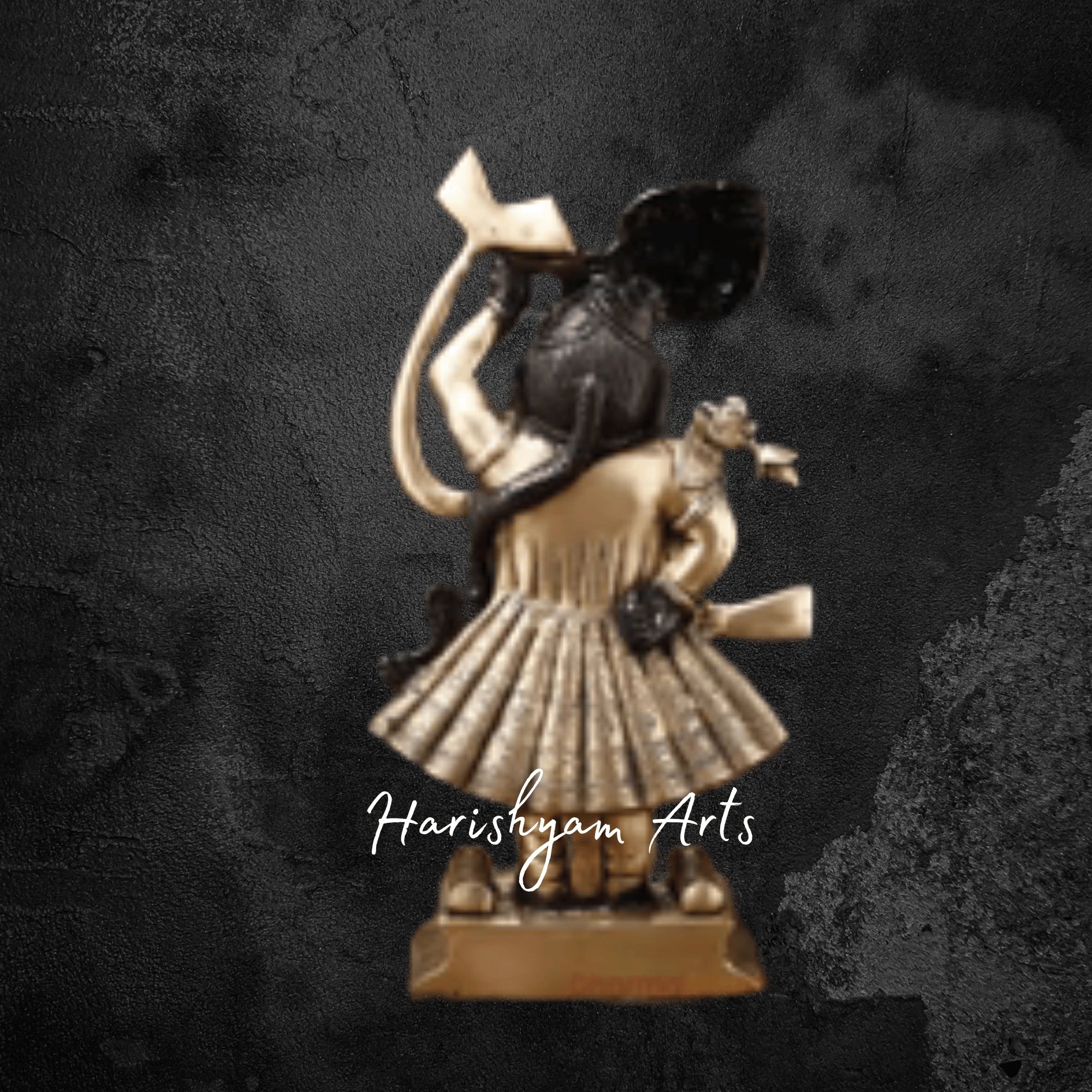 17" Golden and Black Patina Finish Brass Srinath Ji Idol for Pooja Room