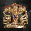 17" Heavy Brass Hanuman Statue with Exquisite Stonework and Traditional Craftsmanship