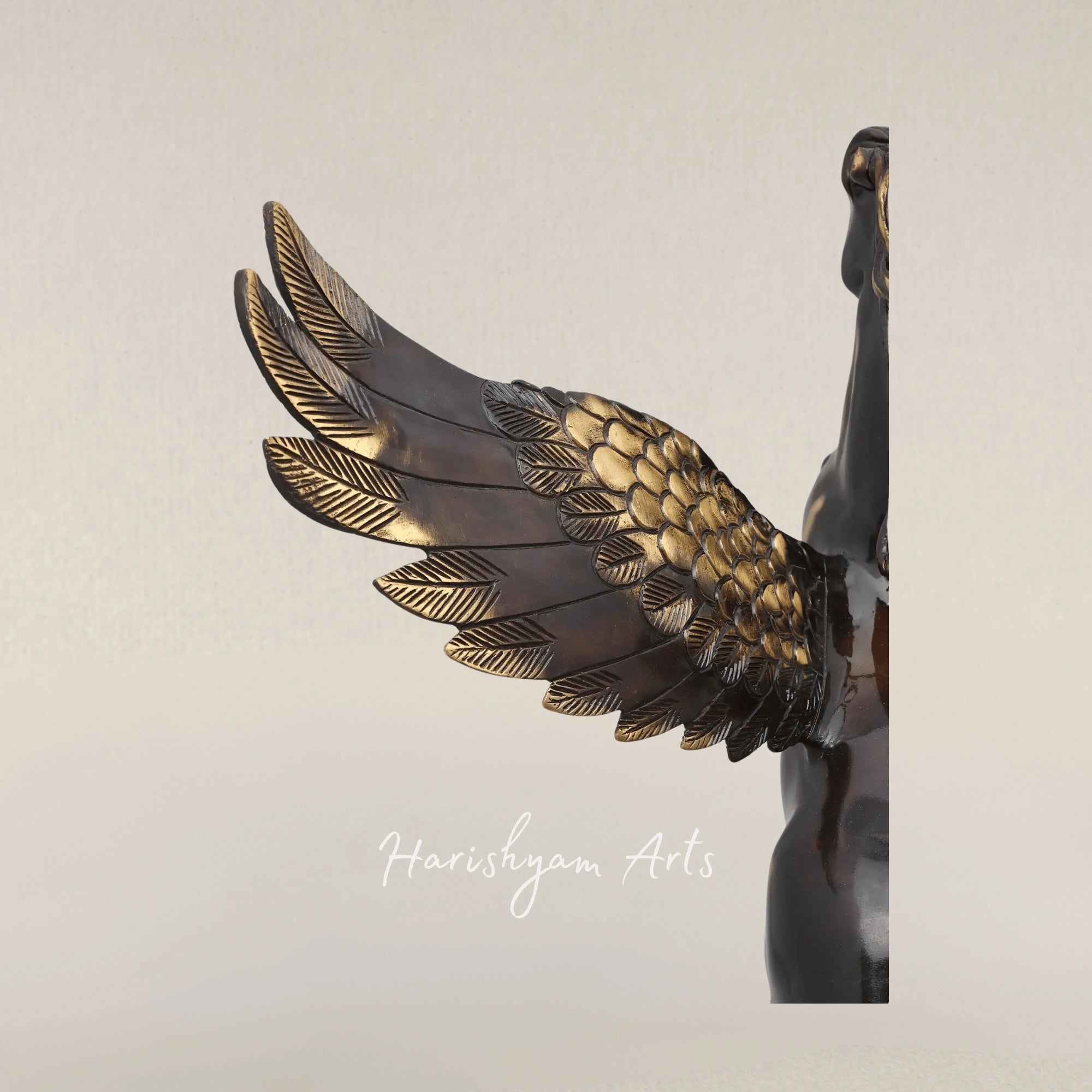 17" Pegasus Brass Art Statue Ready for Flight Home Accent Piece
