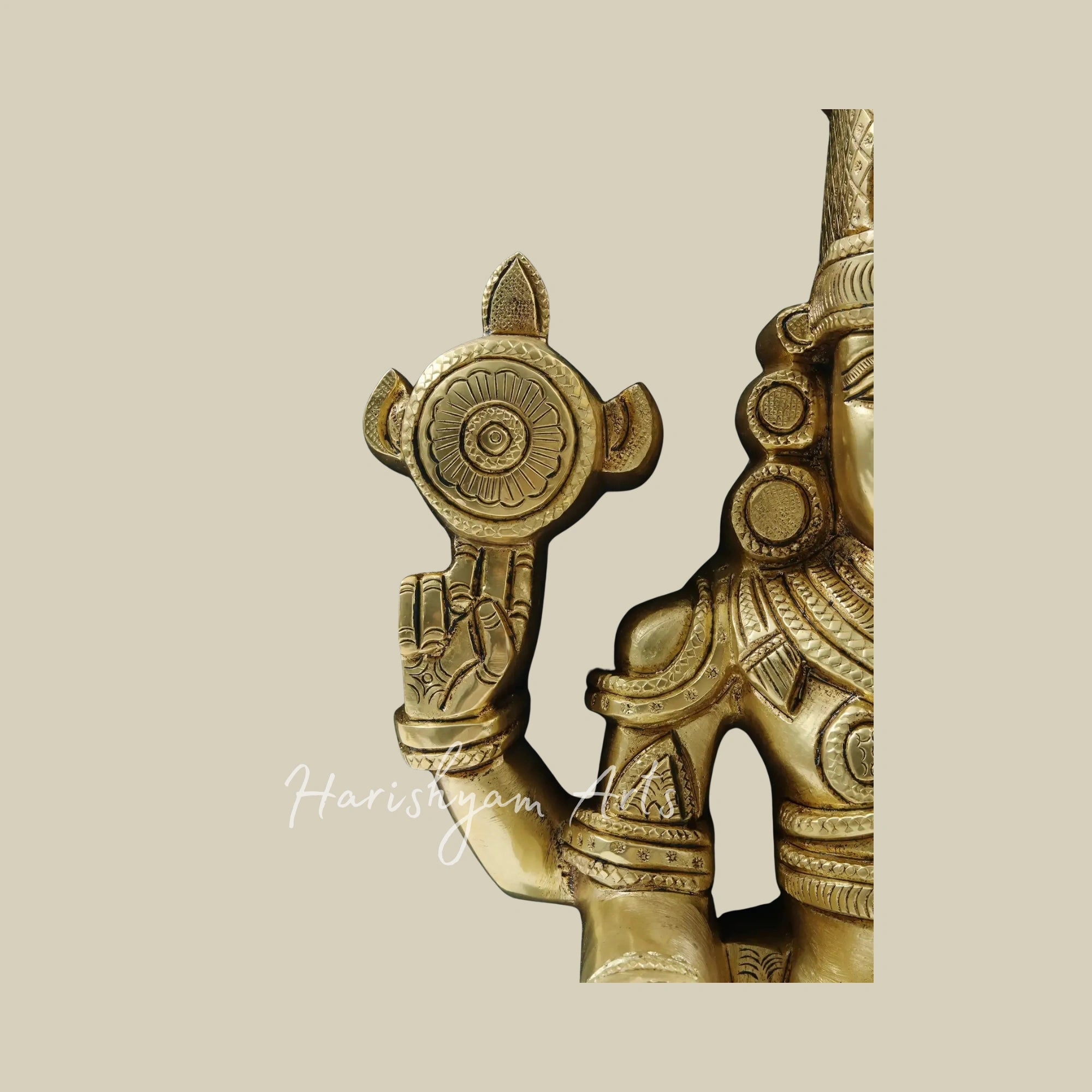 17" Tirupati Balaji Venkateshwara Brass Statue with Elegant Wooden Frame Wall Decoration