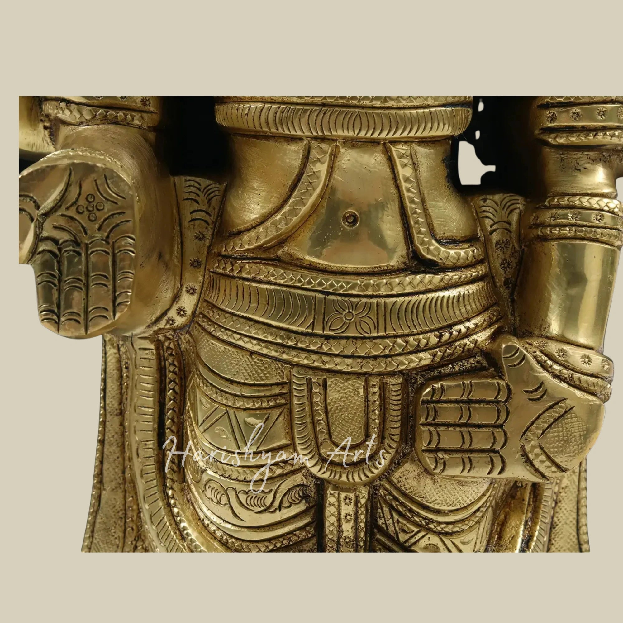 17" Tirupati Balaji Venkateshwara Brass Statue with Elegant Wooden Frame Wall Decoration