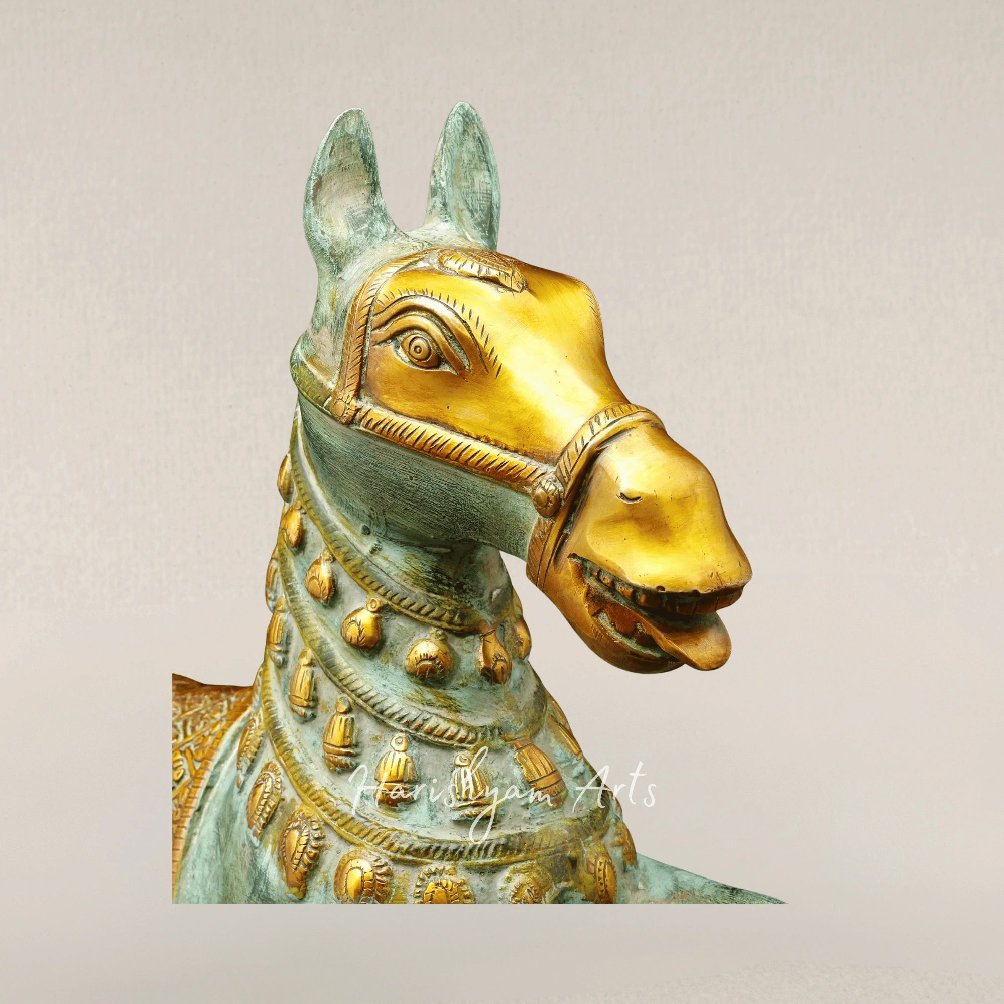 17" Twin Unicorn Brass Statues Enchanted Decorative Set