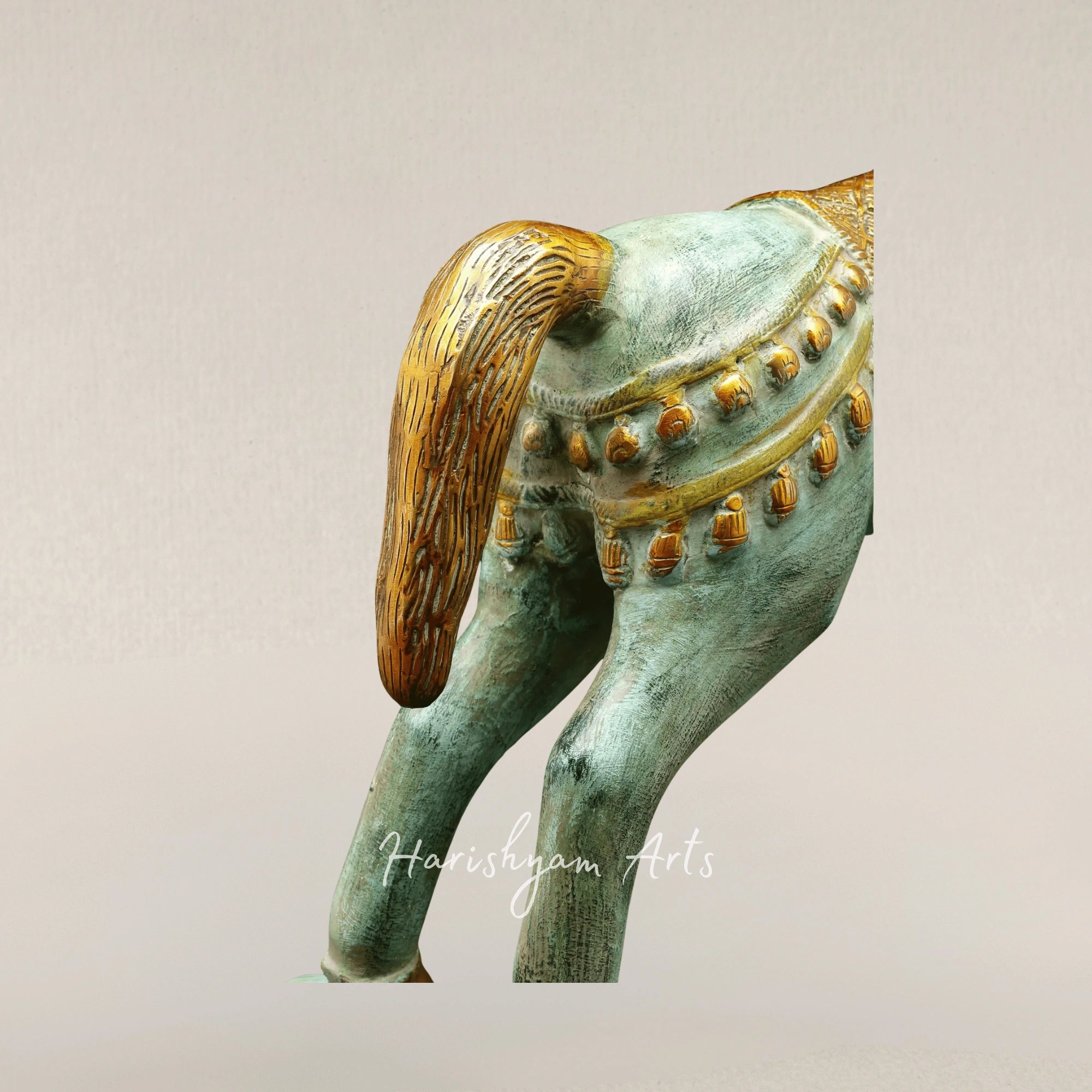 17" Twin Unicorn Brass Statues Enchanted Decorative Set