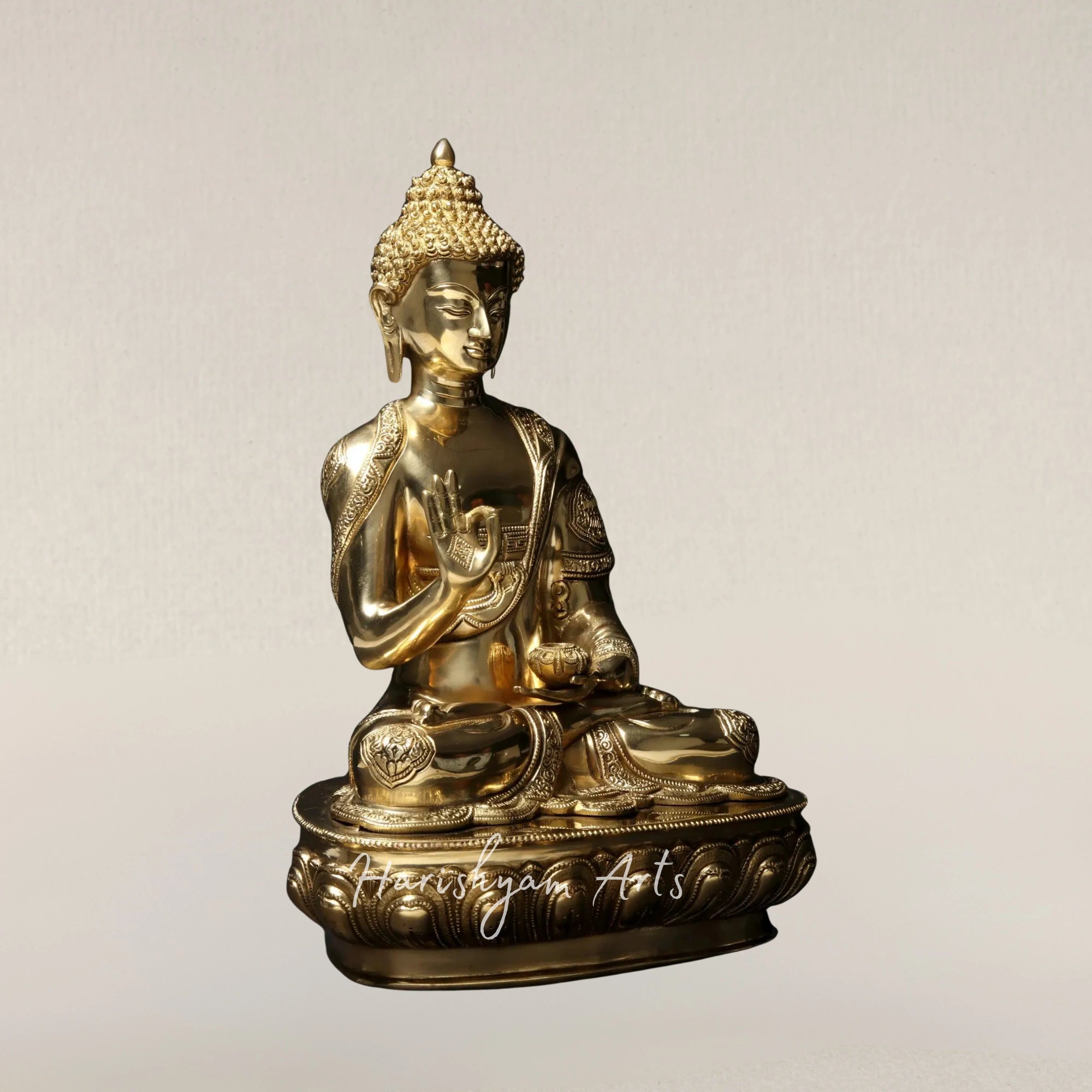 17" Vitarka Mudra Buddha Brass Statue for Knowledge Teaching and Wisdom
