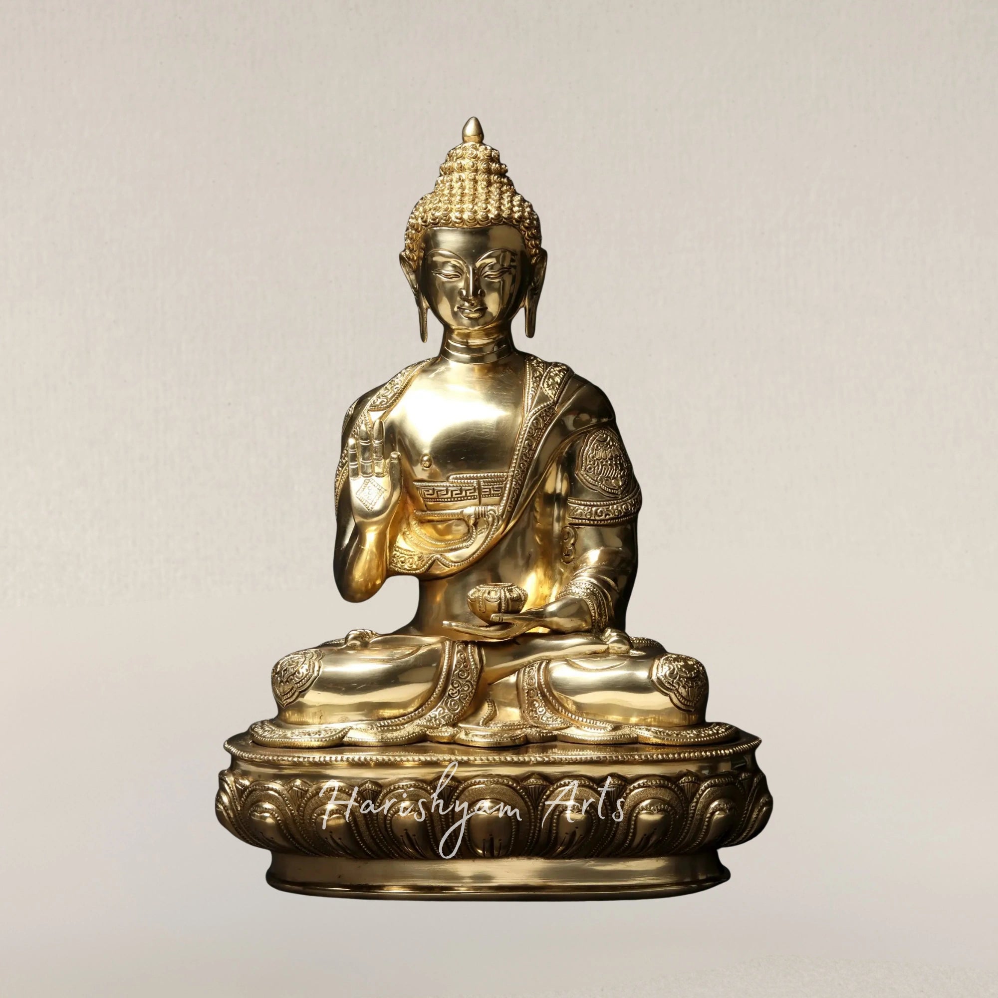 17" Vitarka Mudra Buddha Brass Statue for Knowledge Teaching and Wisdom
