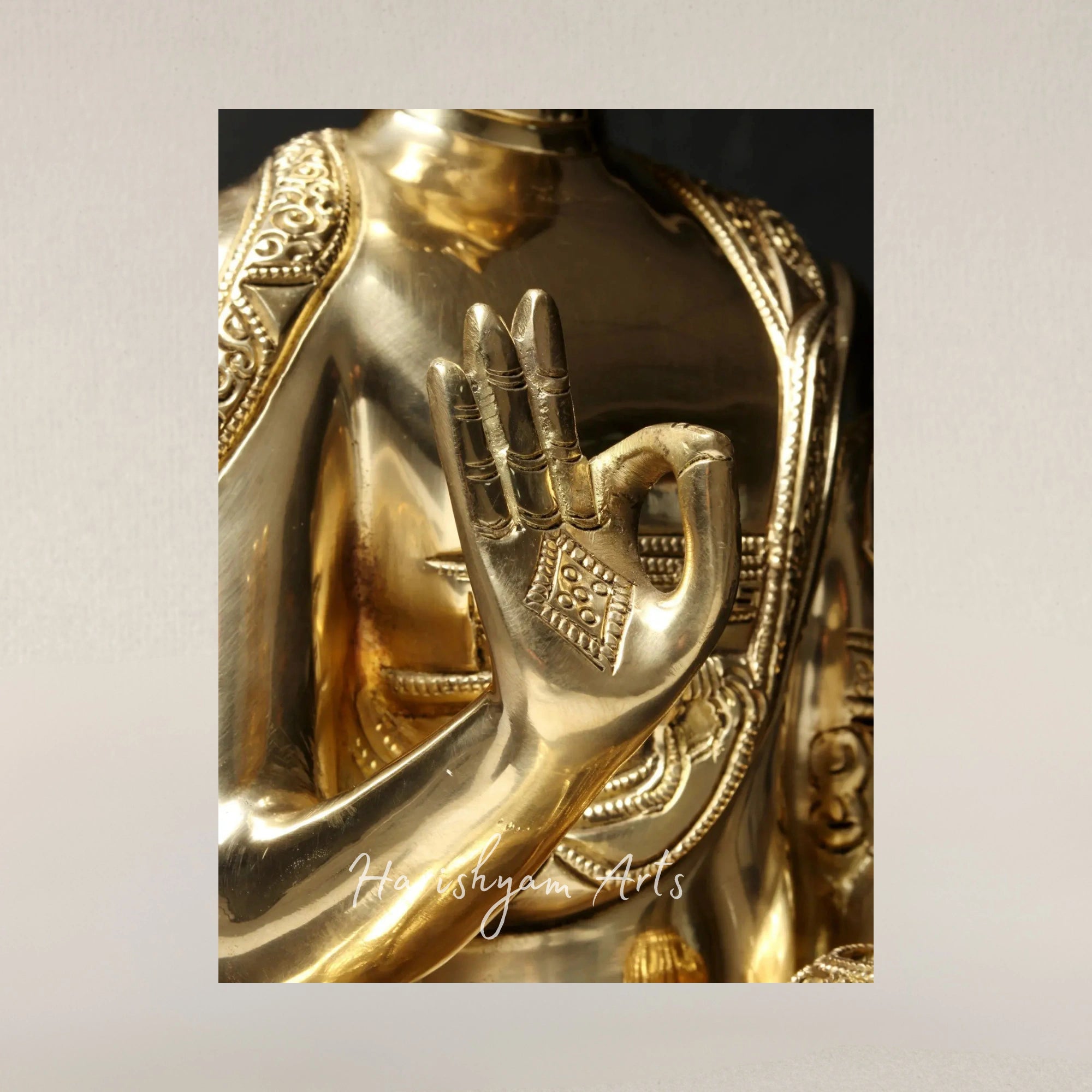 17" Vitarka Mudra Buddha Brass Statue for Knowledge Teaching and Wisdom