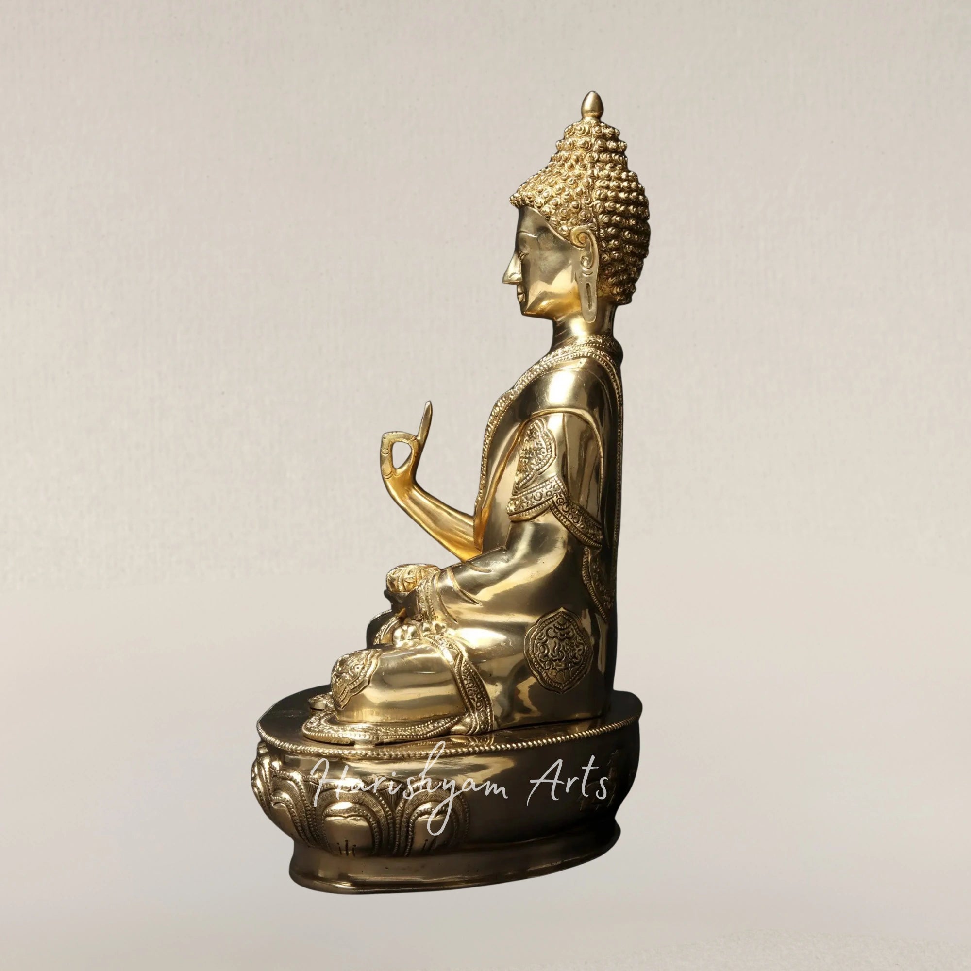 17" Vitarka Mudra Buddha Brass Statue for Knowledge Teaching and Wisdom