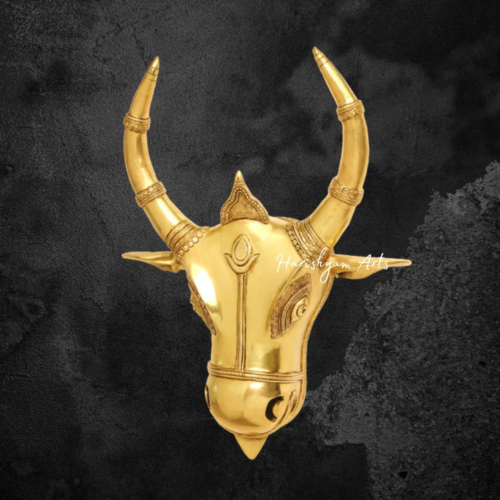 Brass Bull Head Wall Decor 18"