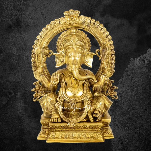 Kirtimukh Ganesha Brass Statue 18