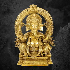 Kirtimukh Ganesha Brass Statue 18"