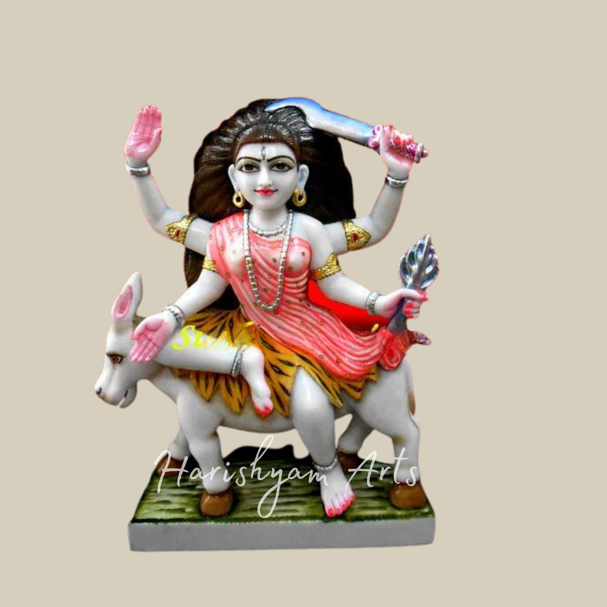 18 Inches Marble Kaalratri Murti For Temple