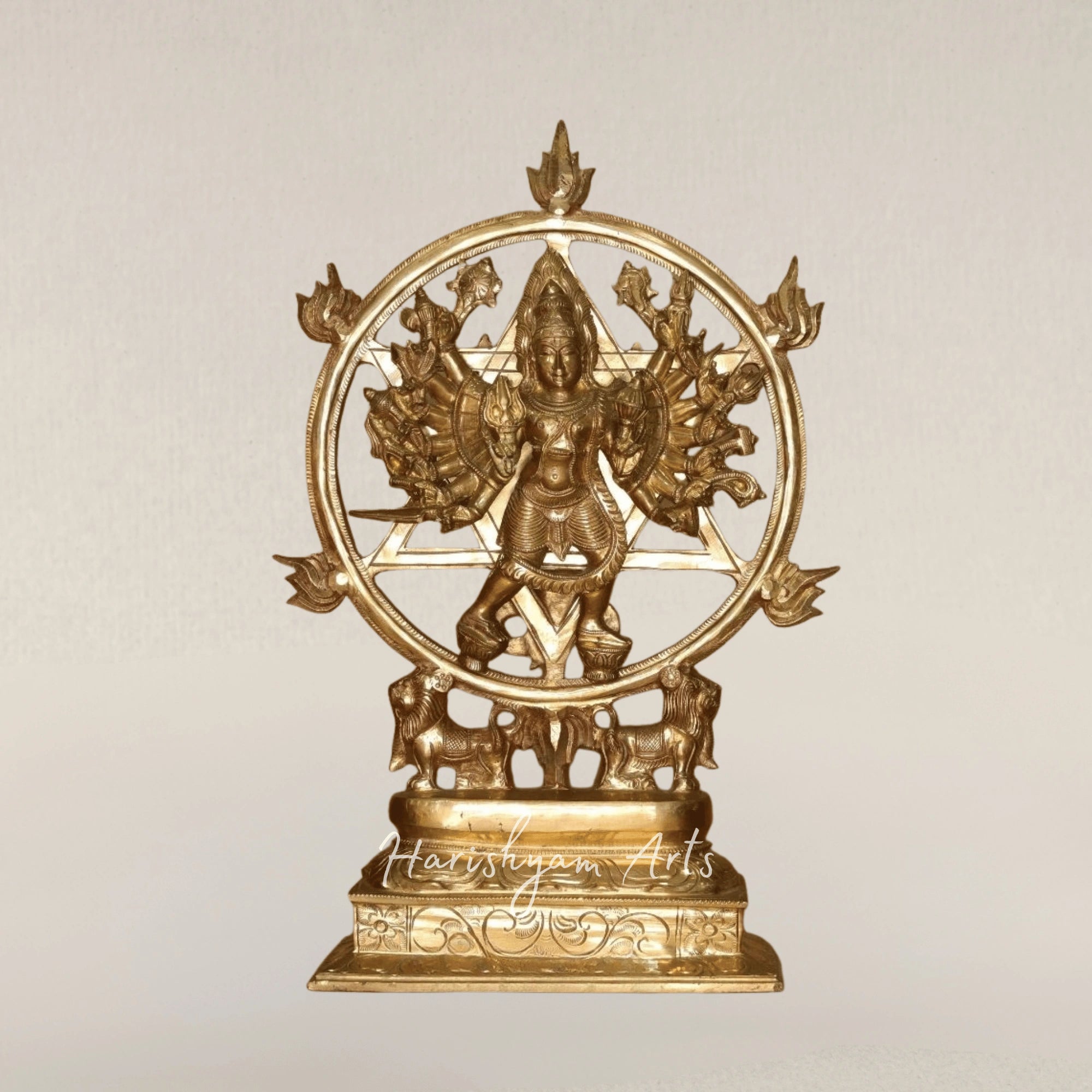 18" Chakra Bearing Sudarshana Azhwar Handcrafted Bronze Divine Statue