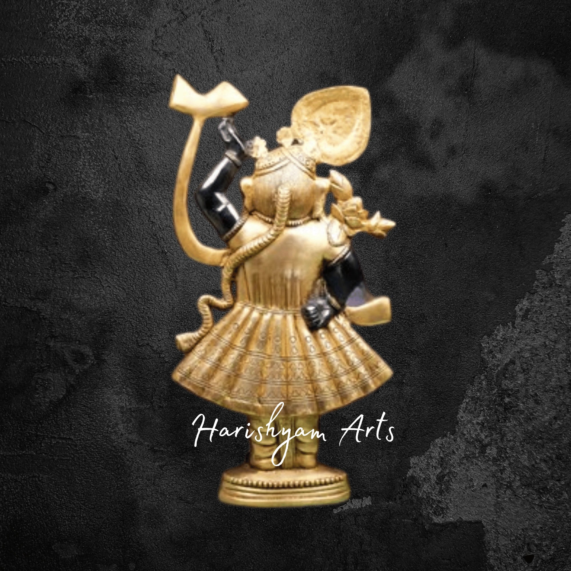 18" Divine Brass Murti of Shreenath Ji with Smooth Golden Texture