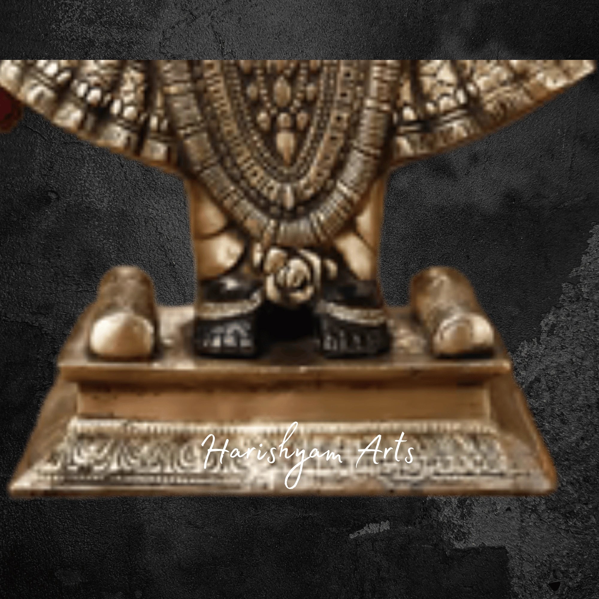 18" Divine Brass Murti of Shreenath Ji with Smooth Golden Texture