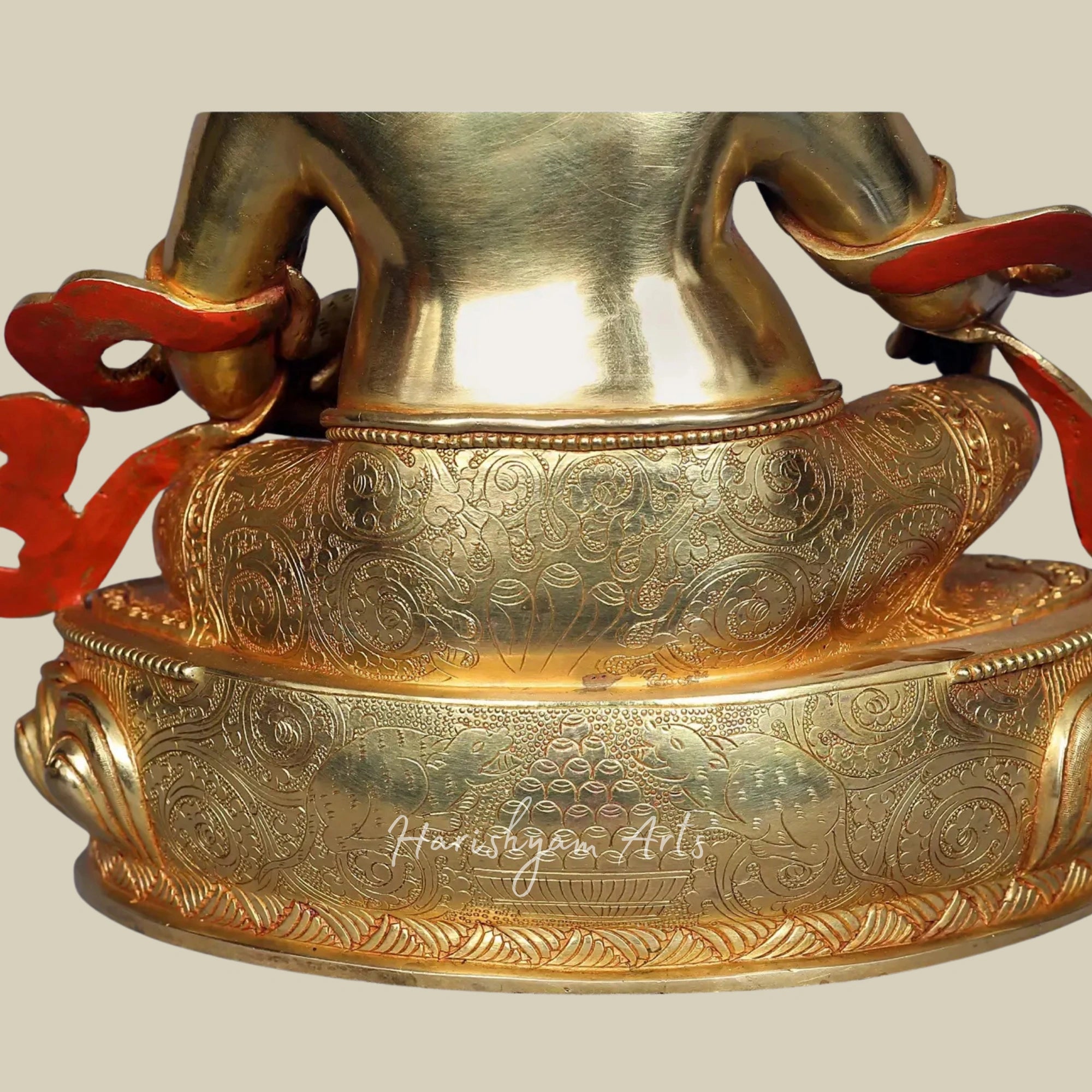 18" Divine Lord Kubera Copper Sculpture Inspired by Buddhist Art