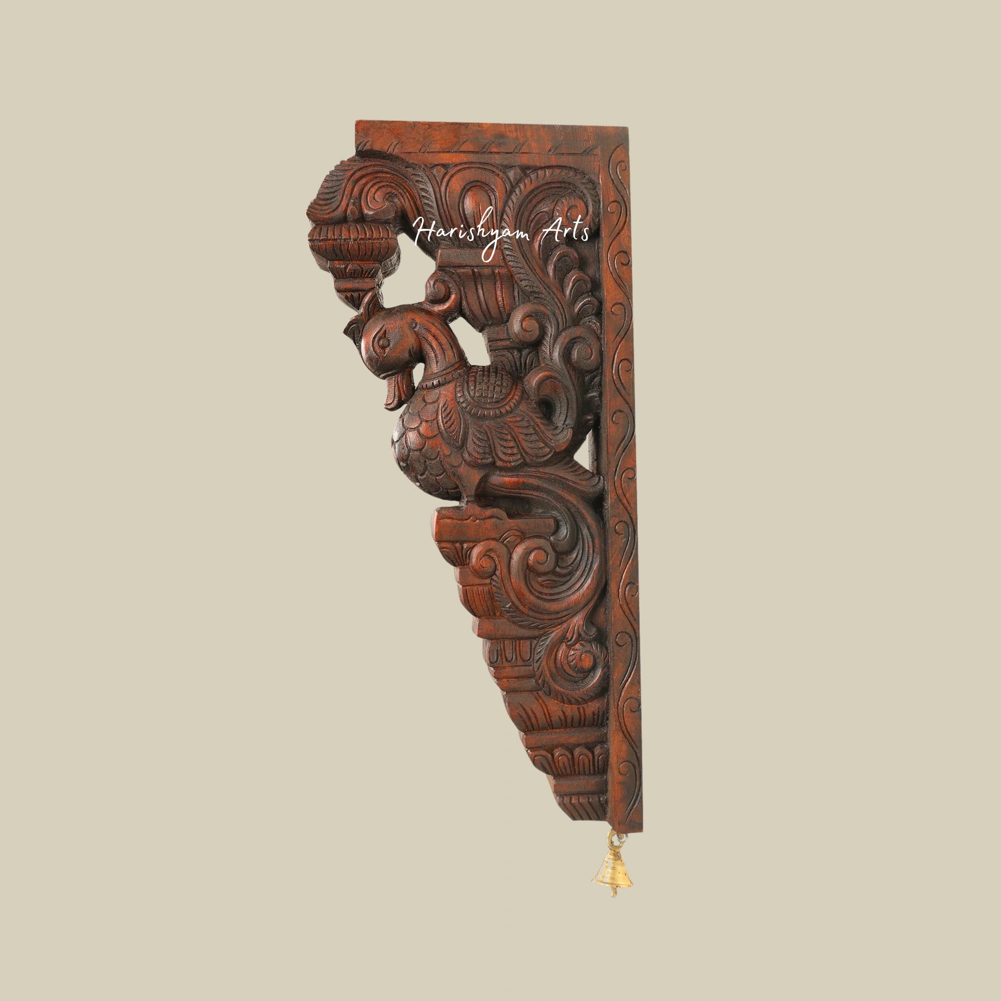 18" Elegant Wooden Swan Wall Bracket for Decorative Interiors