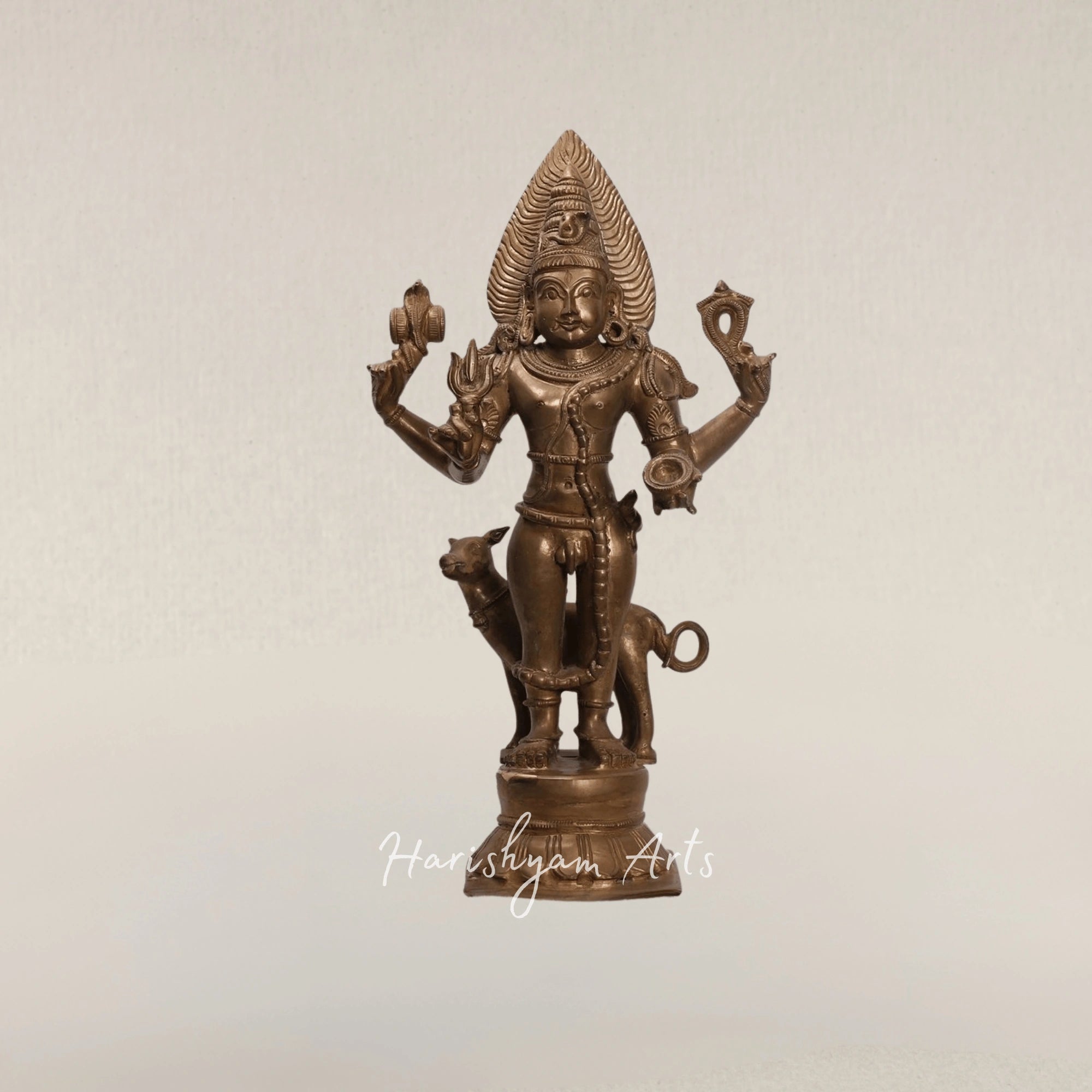 18" Fierce Lord Bhairava Guardian Form Handcrafted Bronze Sculpture