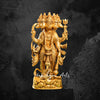 18" Gold Polish Brass Hanuman Murti in Panchmukhi Form for Protection and Blessings