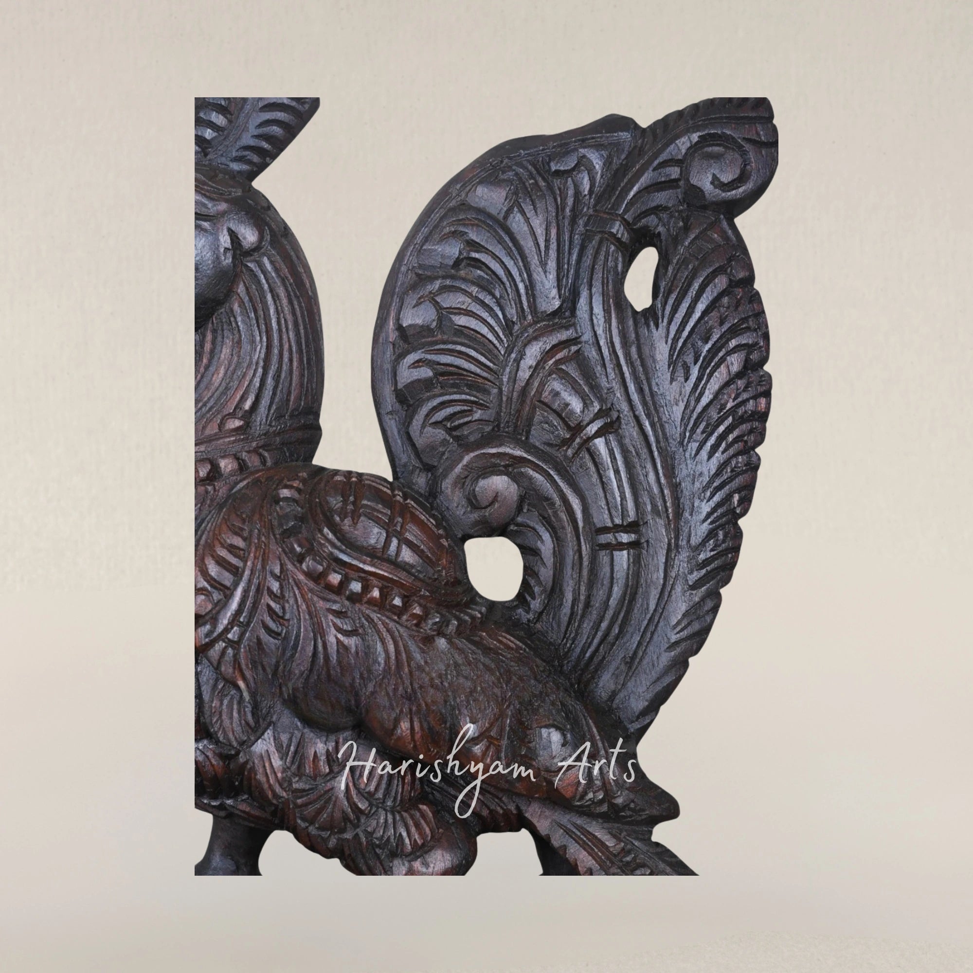18" Hamsa Bird Wall Mounted Wooden Art Piece for Home Interiors