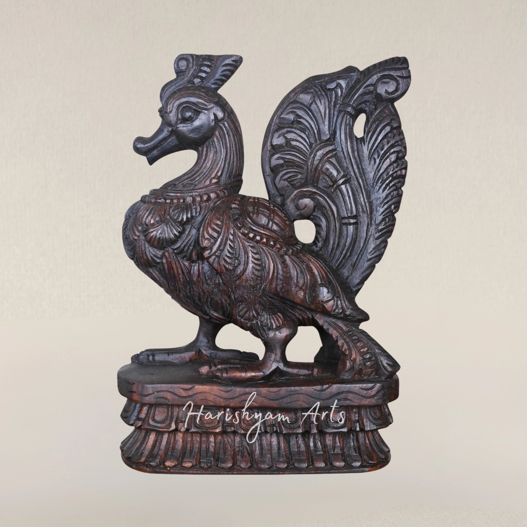 18" Hamsa Bird Wall Mounted Wooden Art Piece for Home Interiors