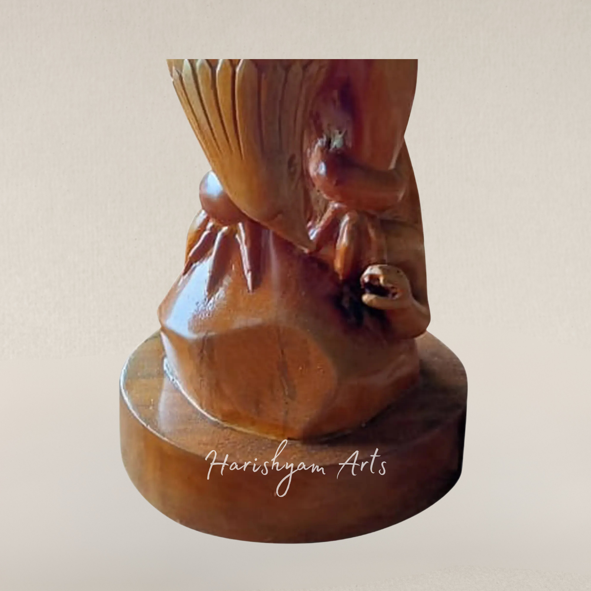 18" Handcarved Wooden Eagle Gripping a Serpent Wildlife Decor Accent