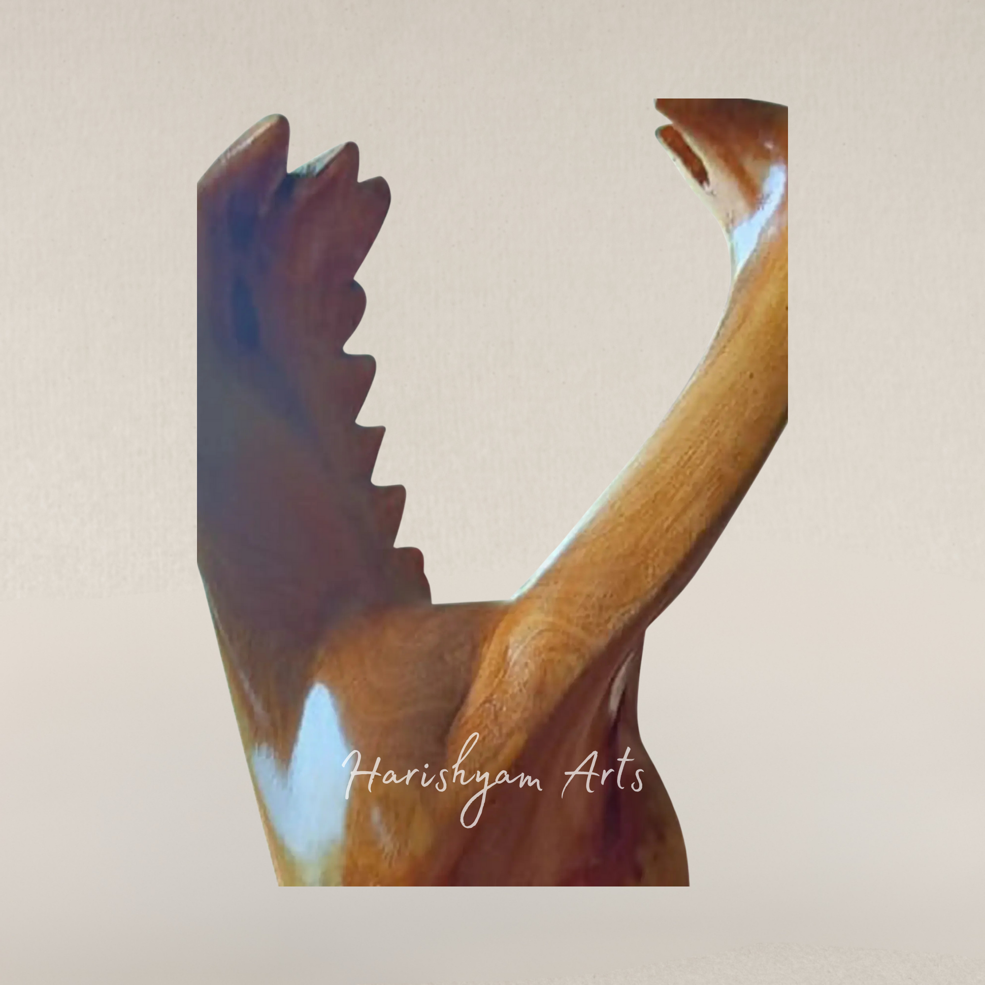 18" Handcarved Wooden Eagle Gripping a Serpent Wildlife Decor Accent