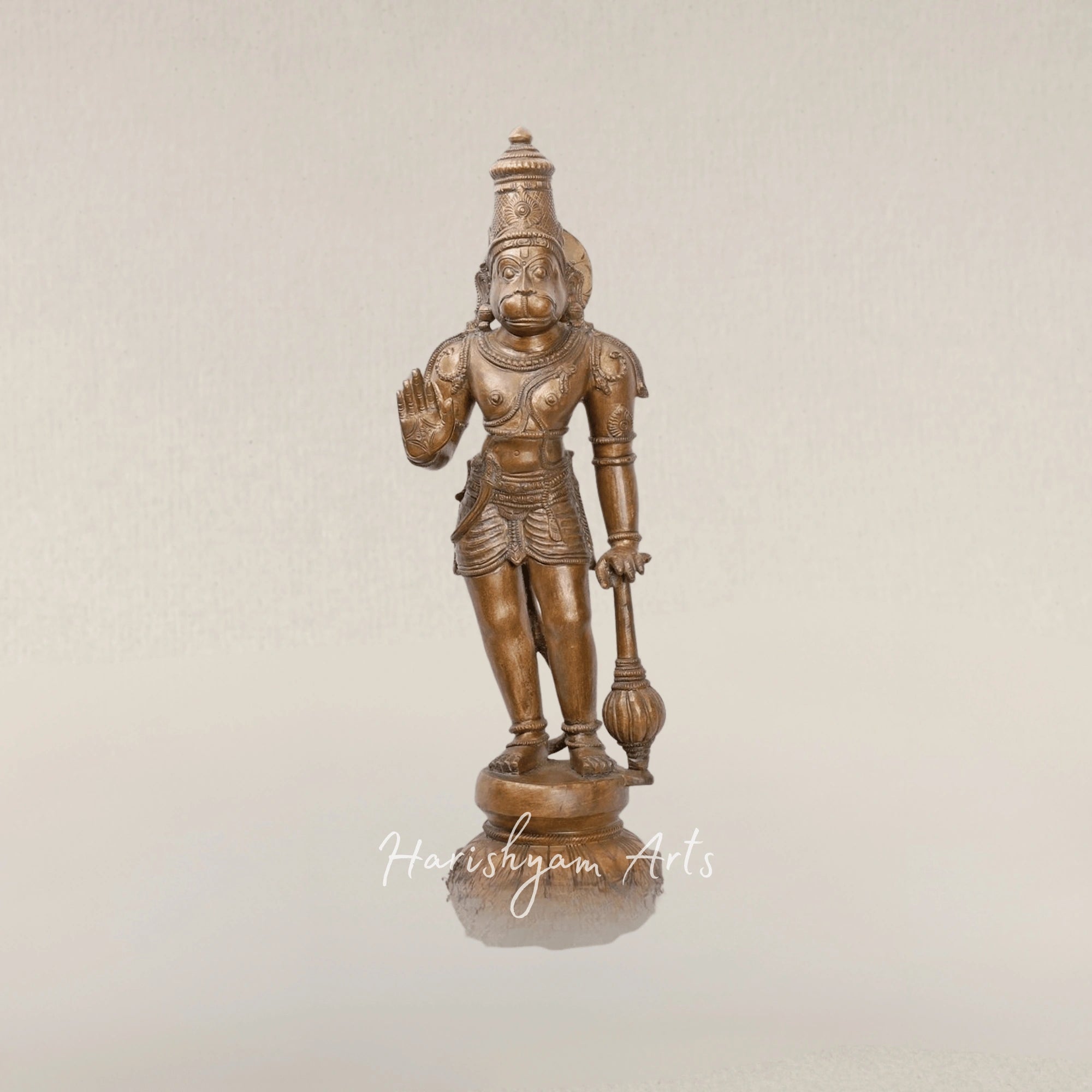 18" Lord Hanuman Devotional Strength Form Handcrafted Bronze Idol