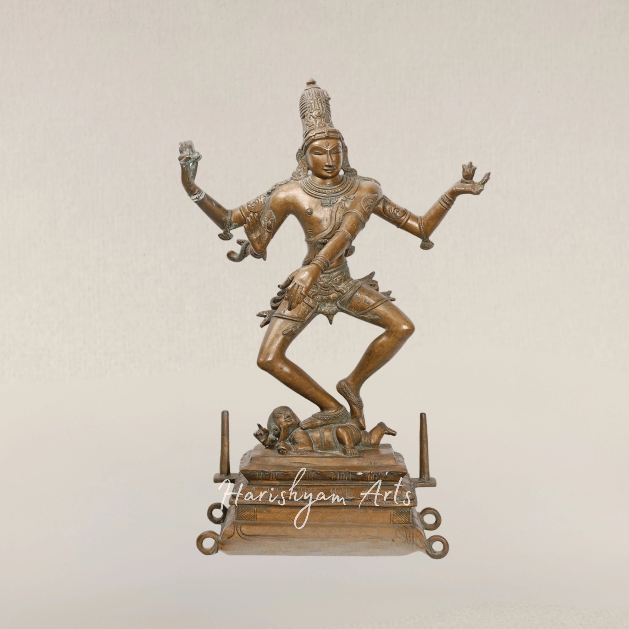 18" Lord Shiva Cosmic Thandavam Handcrafted Bronze Dance Sculpture