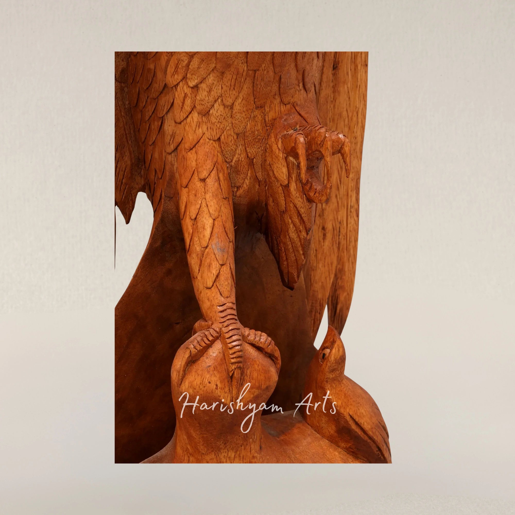 18" Majestic Eagle Wood Carving Artistic Statue for Rustic Home Interiors