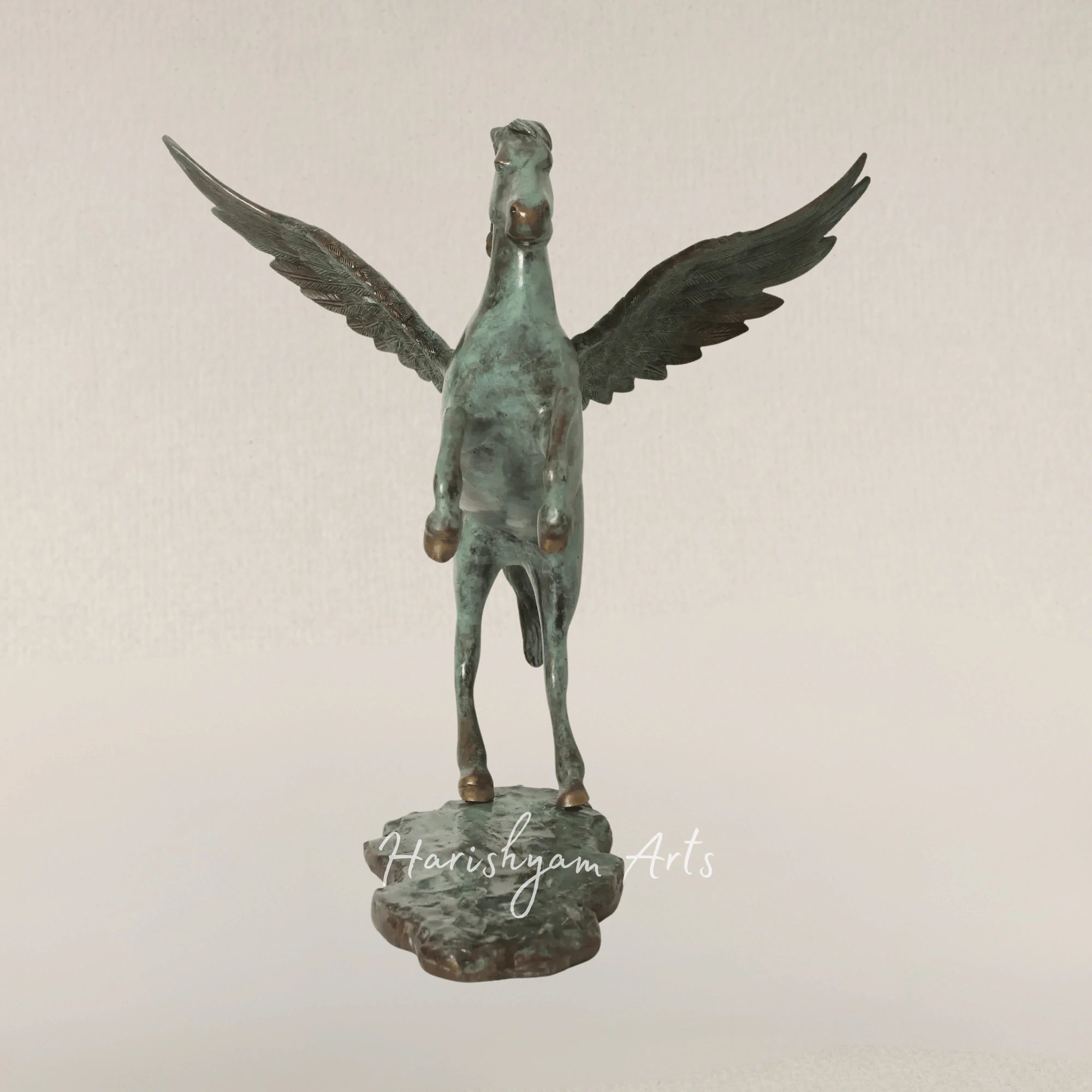 18" Pegasus Brass Art Statue for Mythical Home Decor