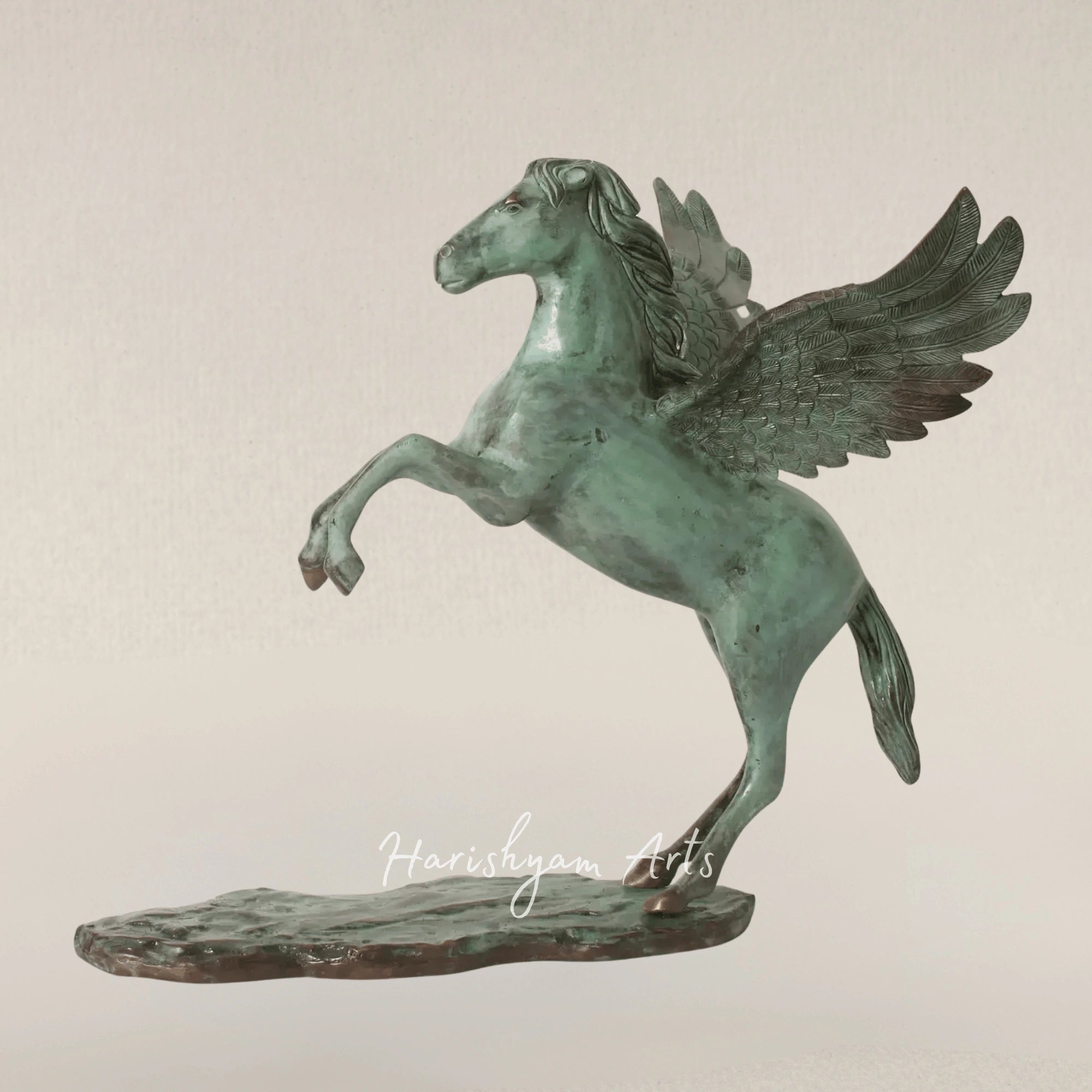 18" Pegasus Brass Art Statue for Mythical Home Decor