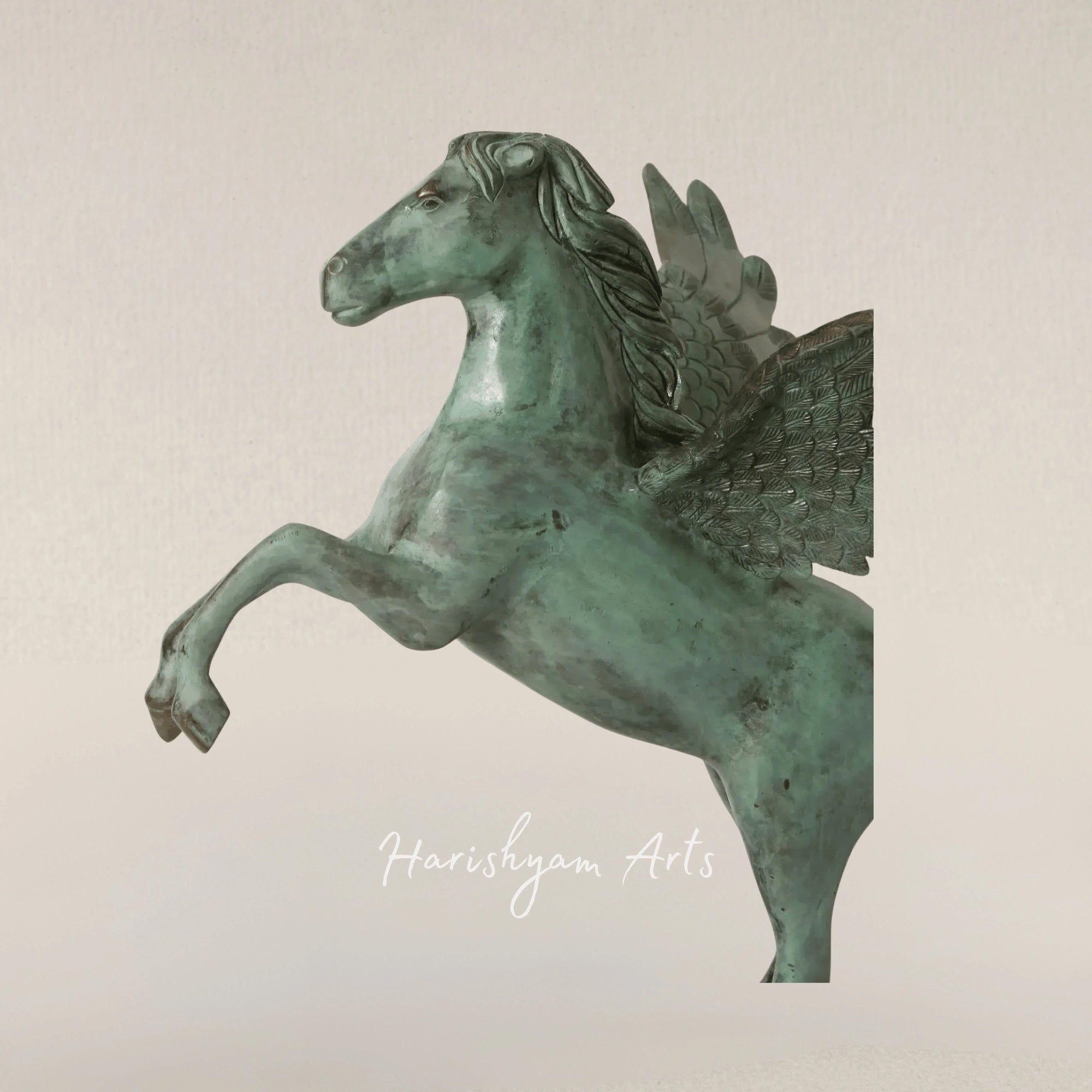 18" Pegasus Brass Art Statue for Mythical Home Decor